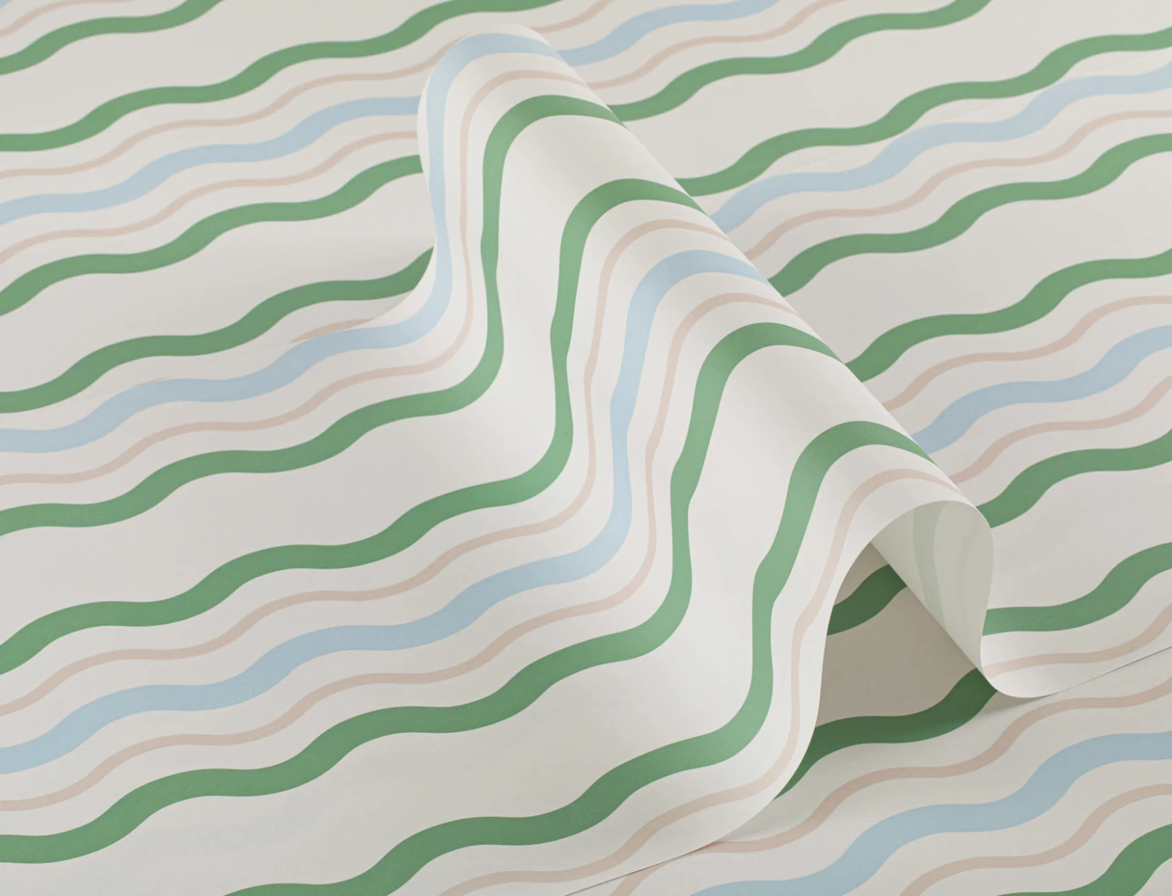 Wavy Ric Rac Striped Wallpaper