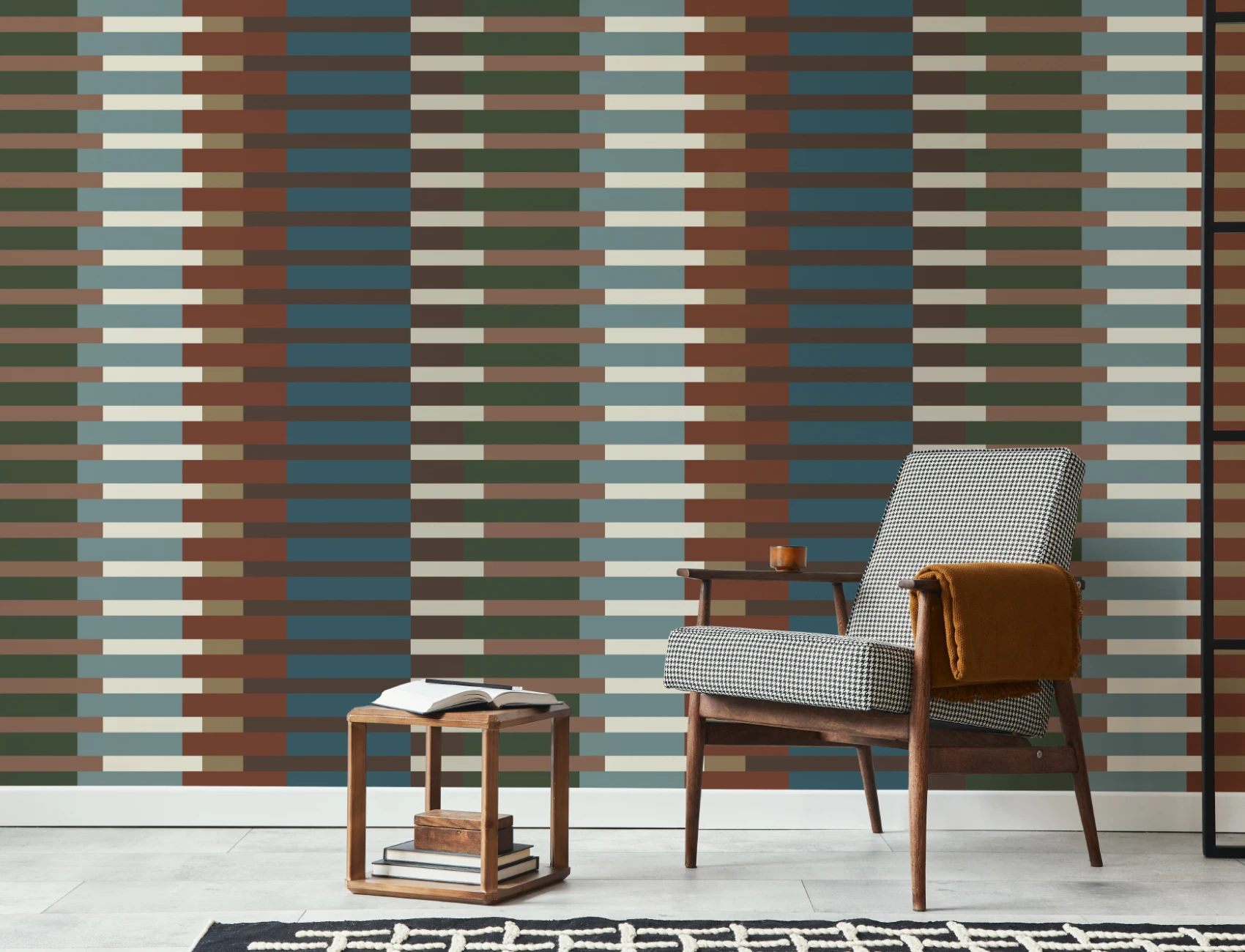 Multicolor cu dungi Retro Mid-Century Modern murale