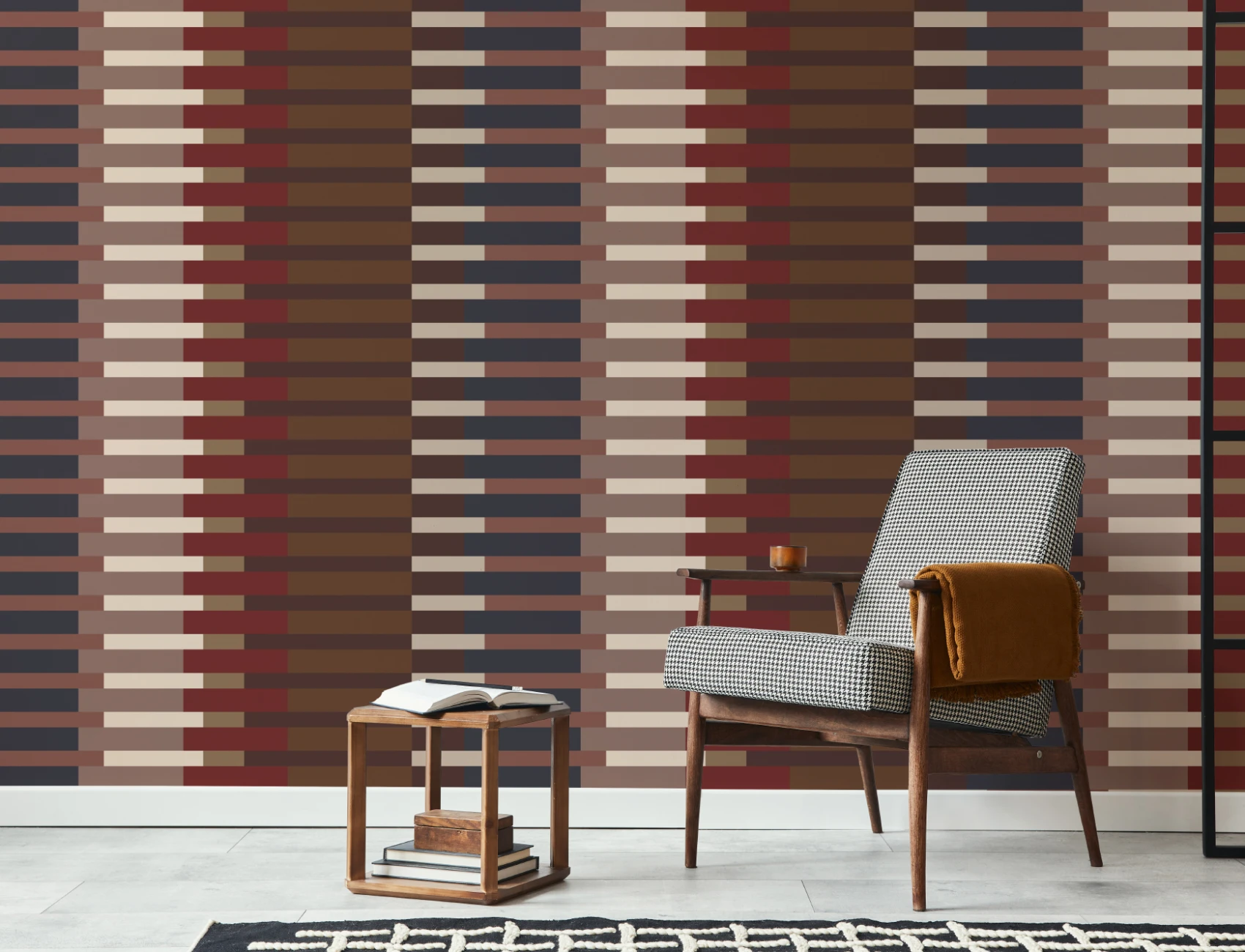 Mångfärgad randig geometrisk modern konst Mural-tapeter