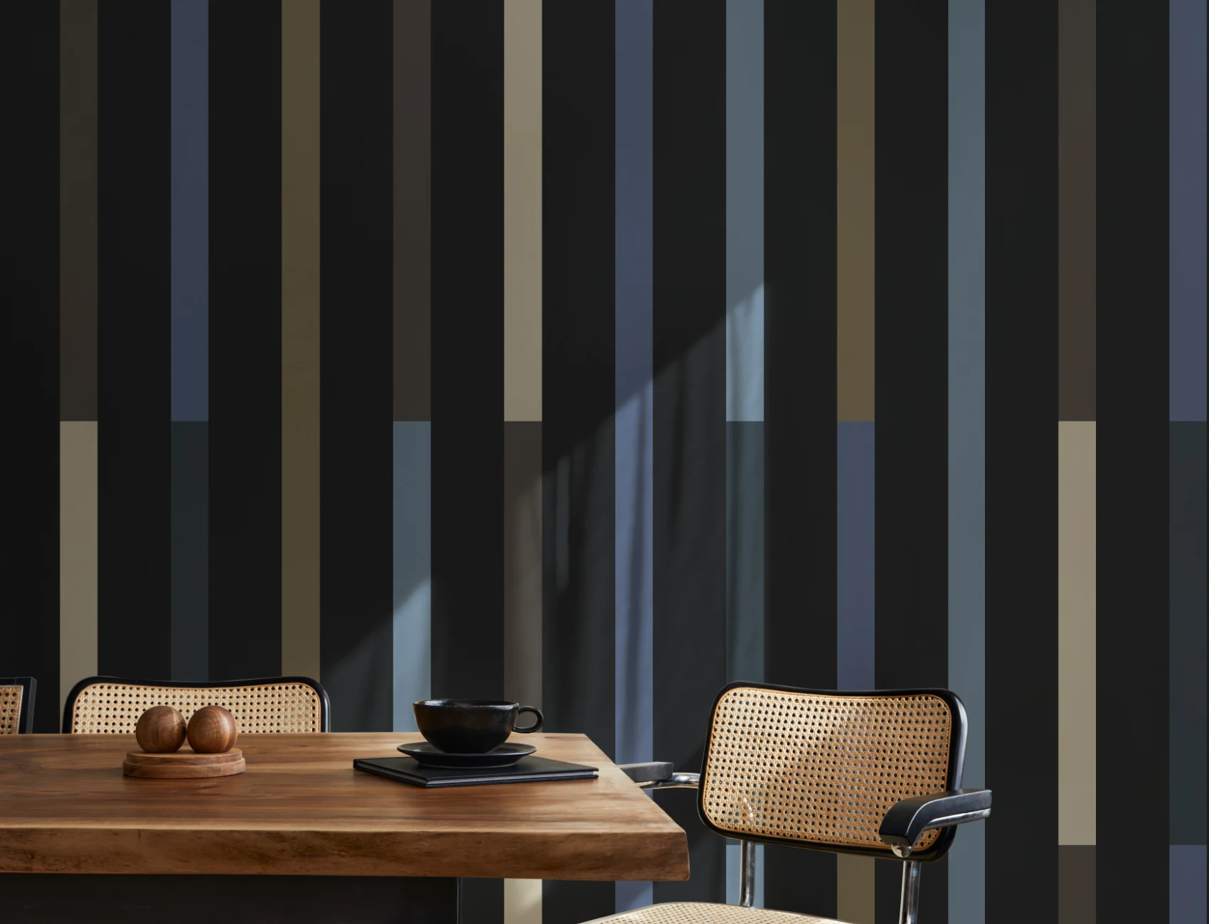 Blue Contemporary Striped Pattern Wall Mural