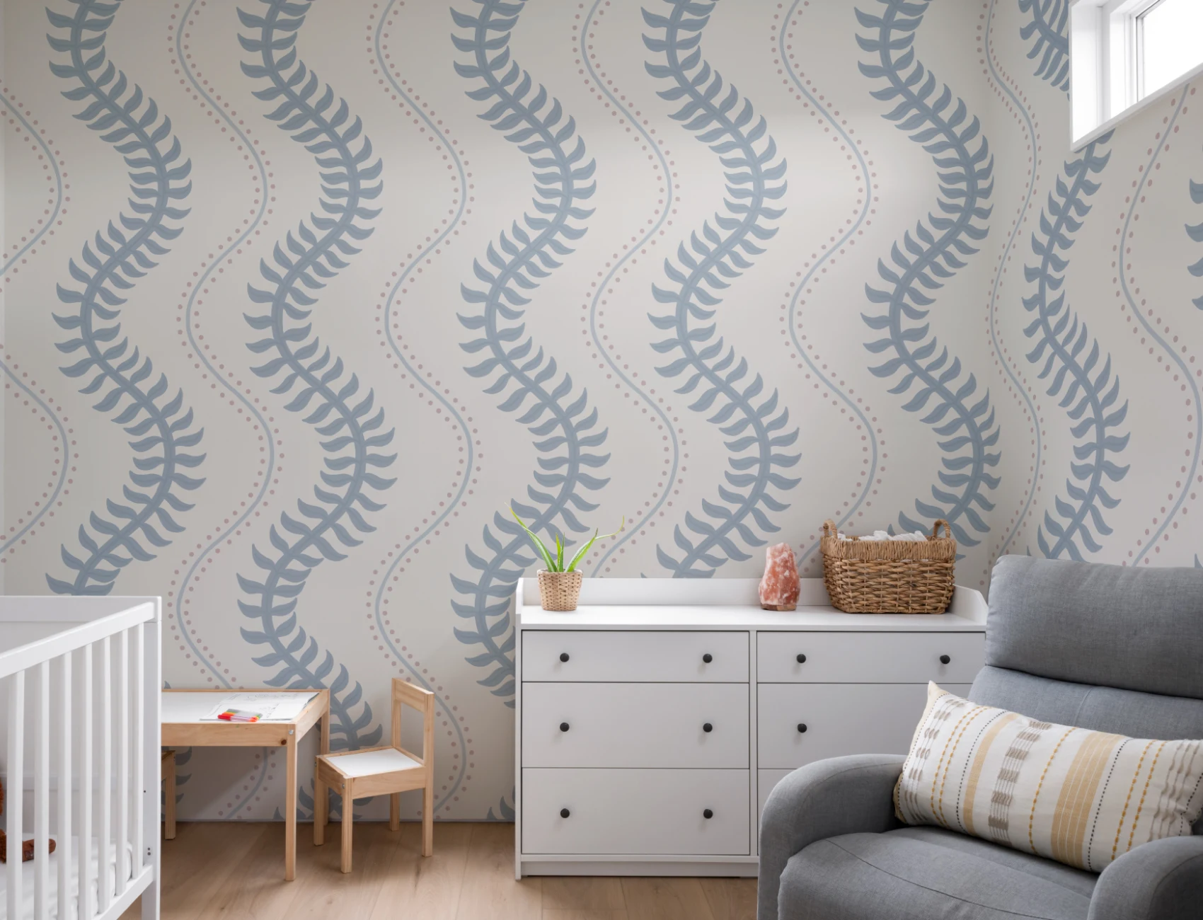 Blue and Pink Striped Pattern Mural for Tranquil Spaces