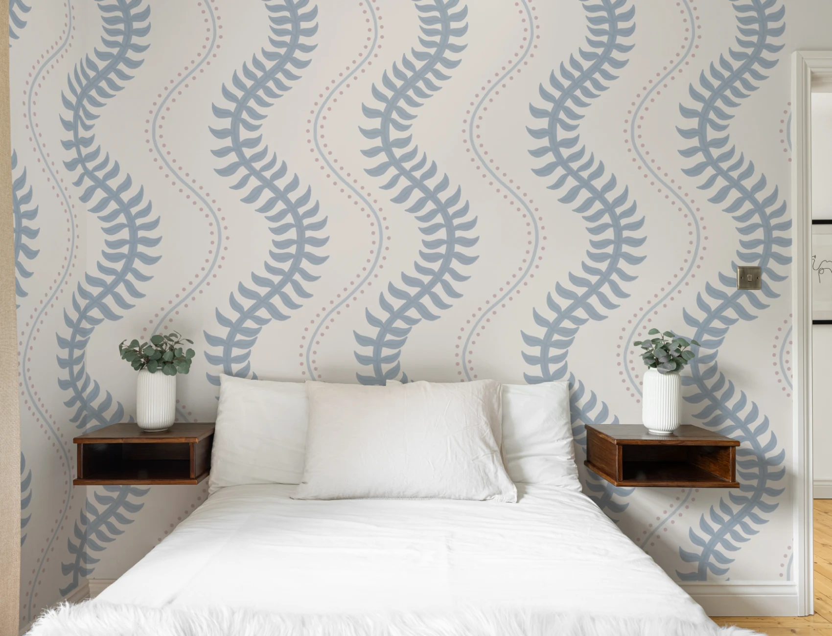 Blue and Pink Striped Pattern Mural for Tranquil Spaces