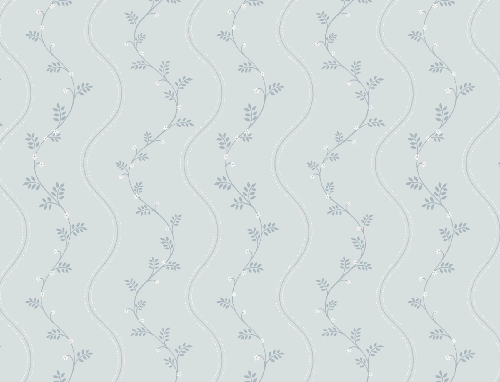 Blue Vintage Floral Pattern Wallpaper Mural