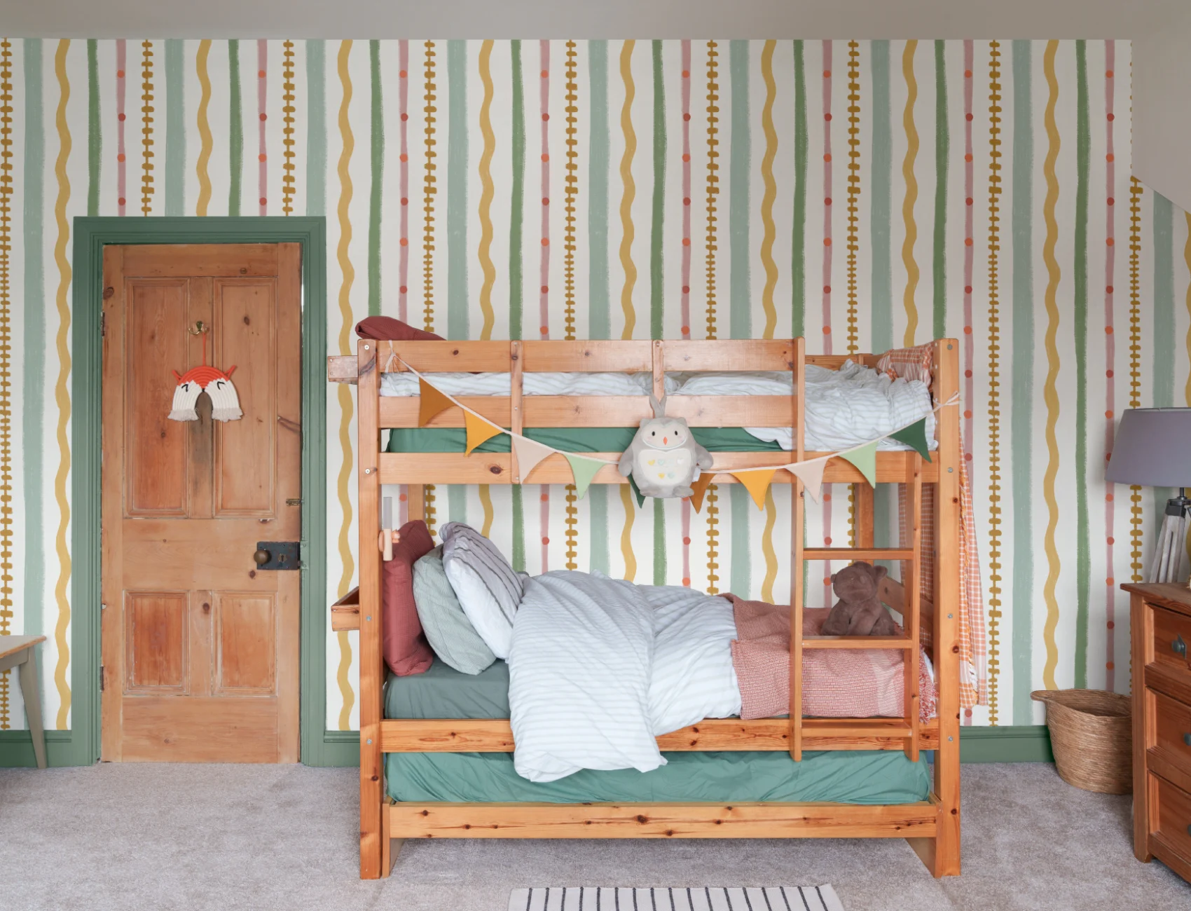 Multicolor Stripes Retro Pattern Mural for Playful Spaces
