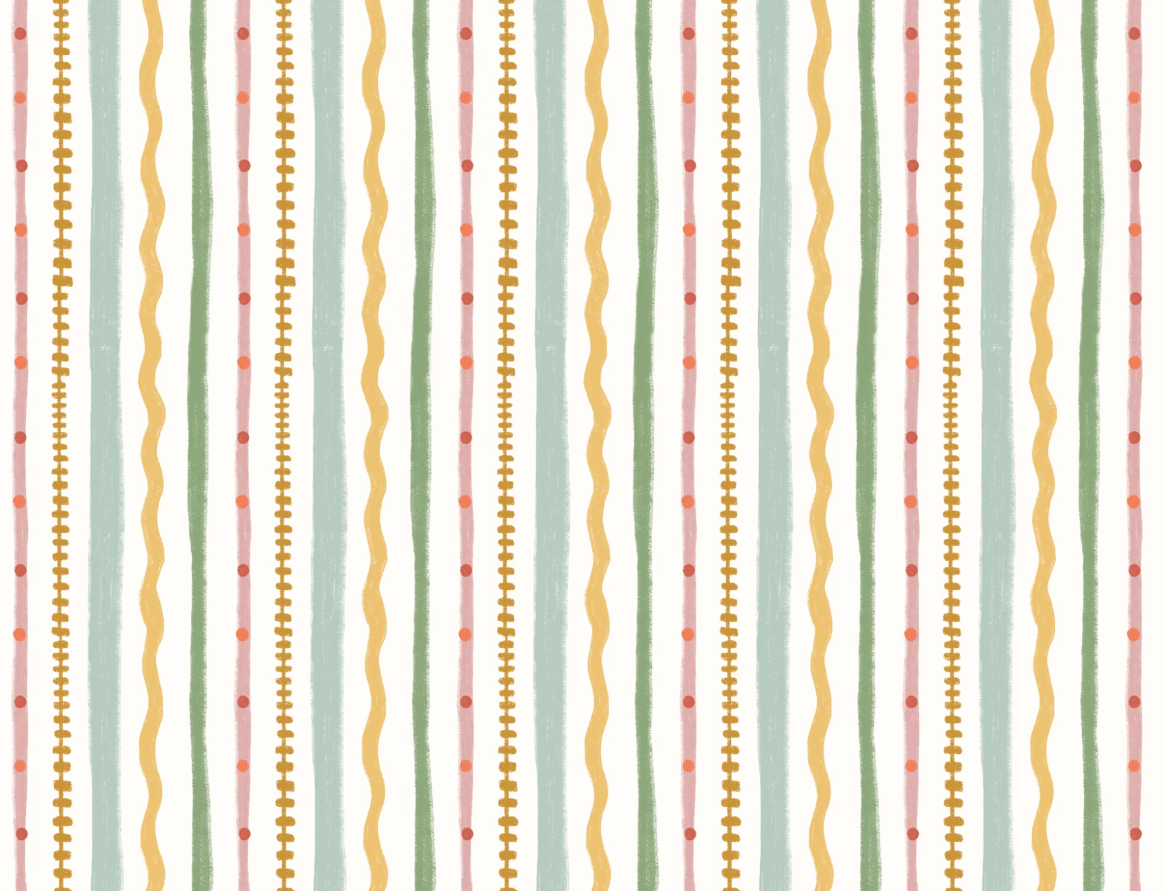 Multicolor Stripes Retro Pattern Mural for Playful Spaces