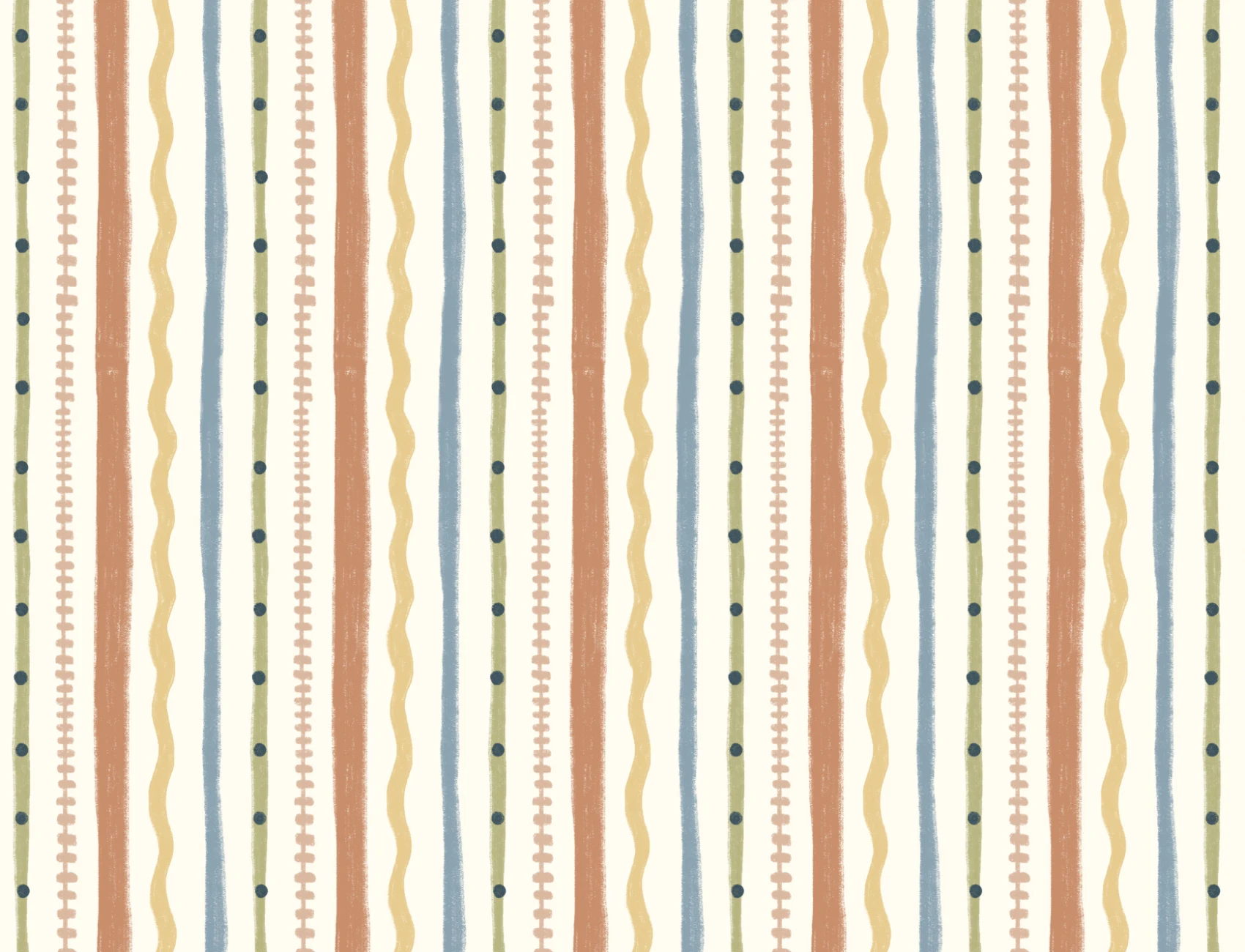 Multicolor Retro Striped Pattern Mural With Classic Twist