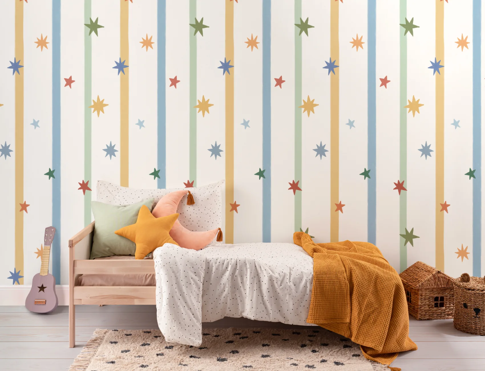 Multicolor Striped Classic Pattern Kids' Mural