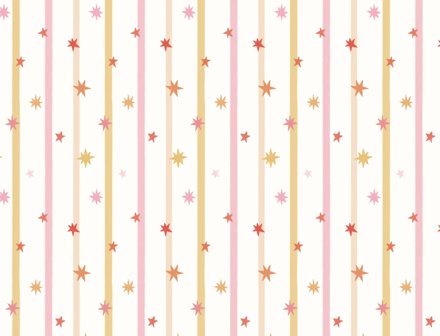 Pink Striped Star Pattern Kids Room Mural