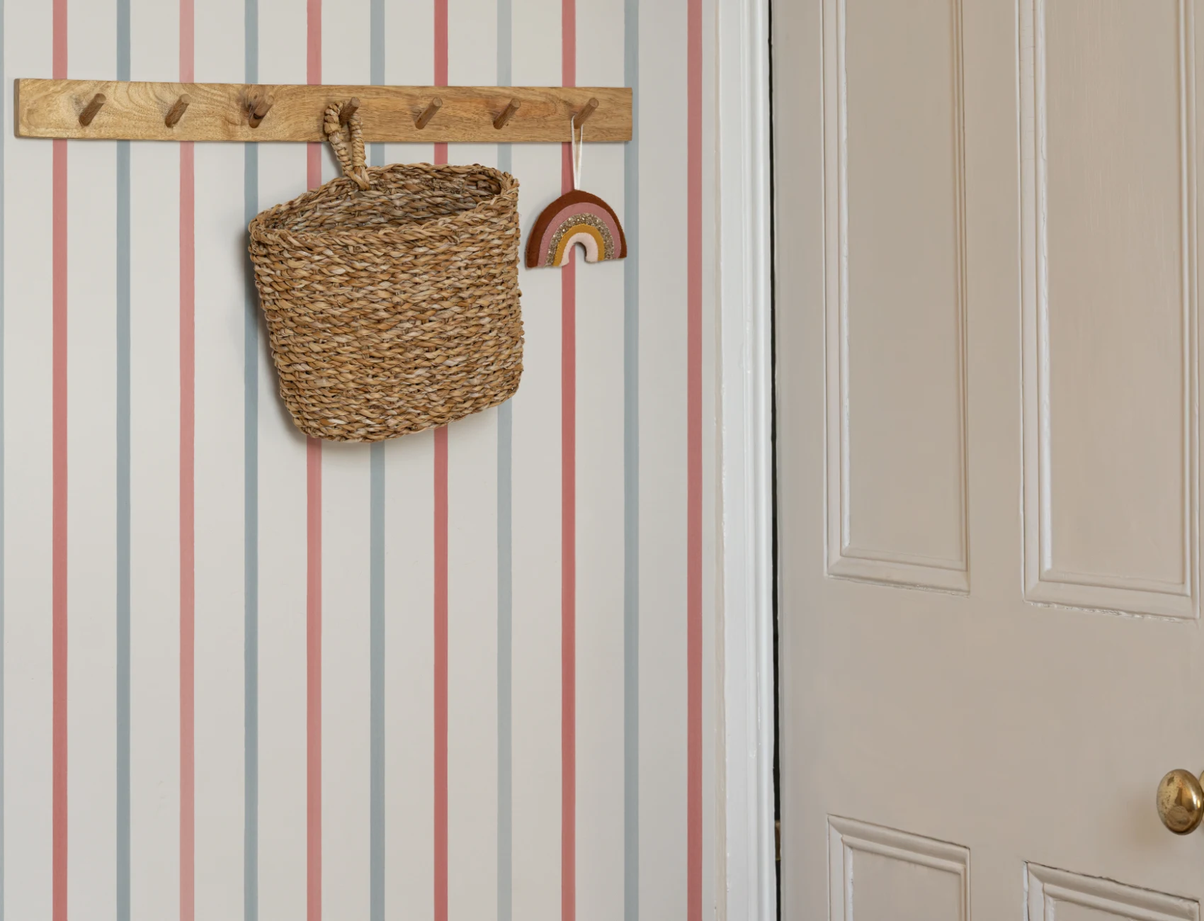 Red And Blue Striped Nautical Kids' Mural