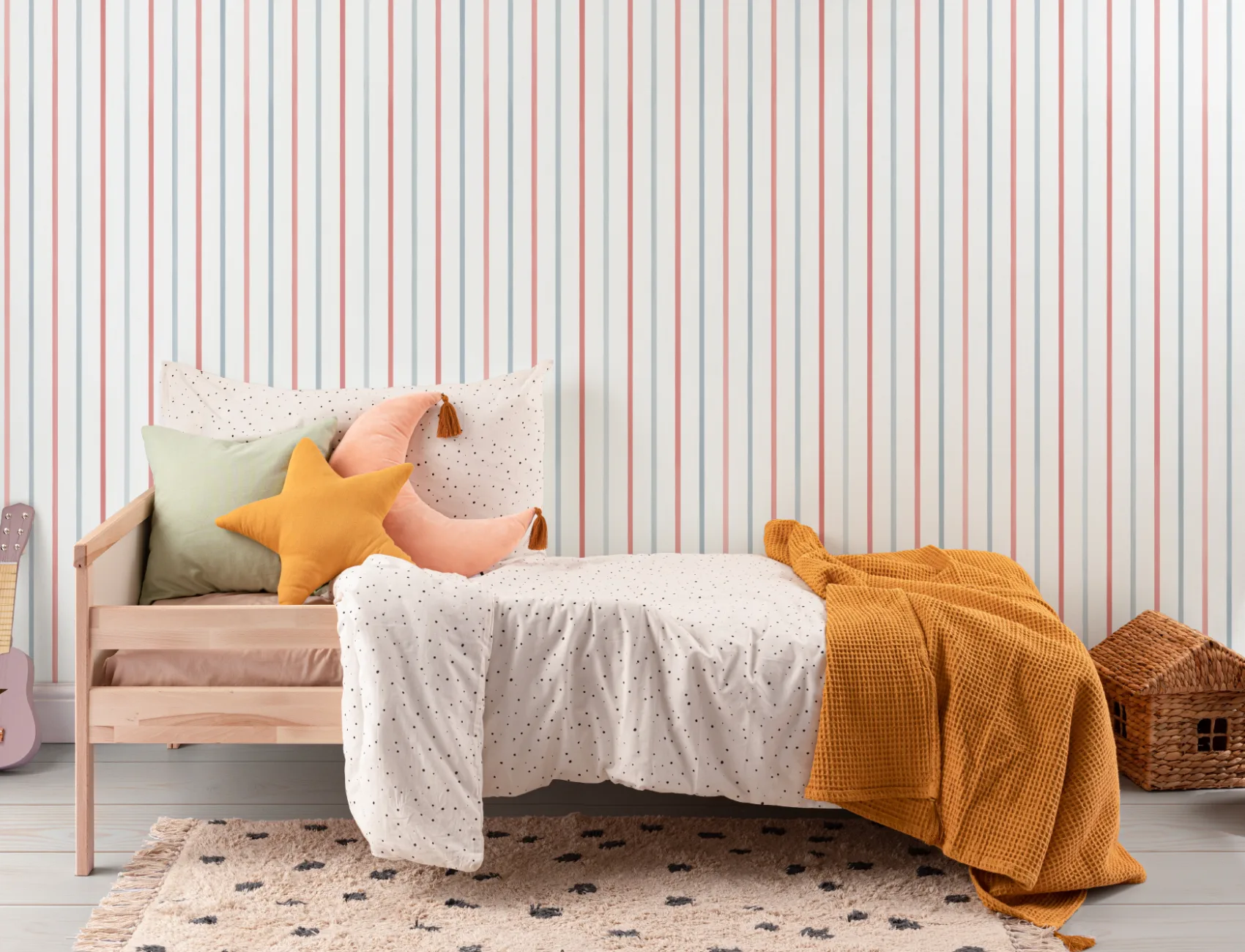 Red And Blue Striped Nautical Kids' Mural