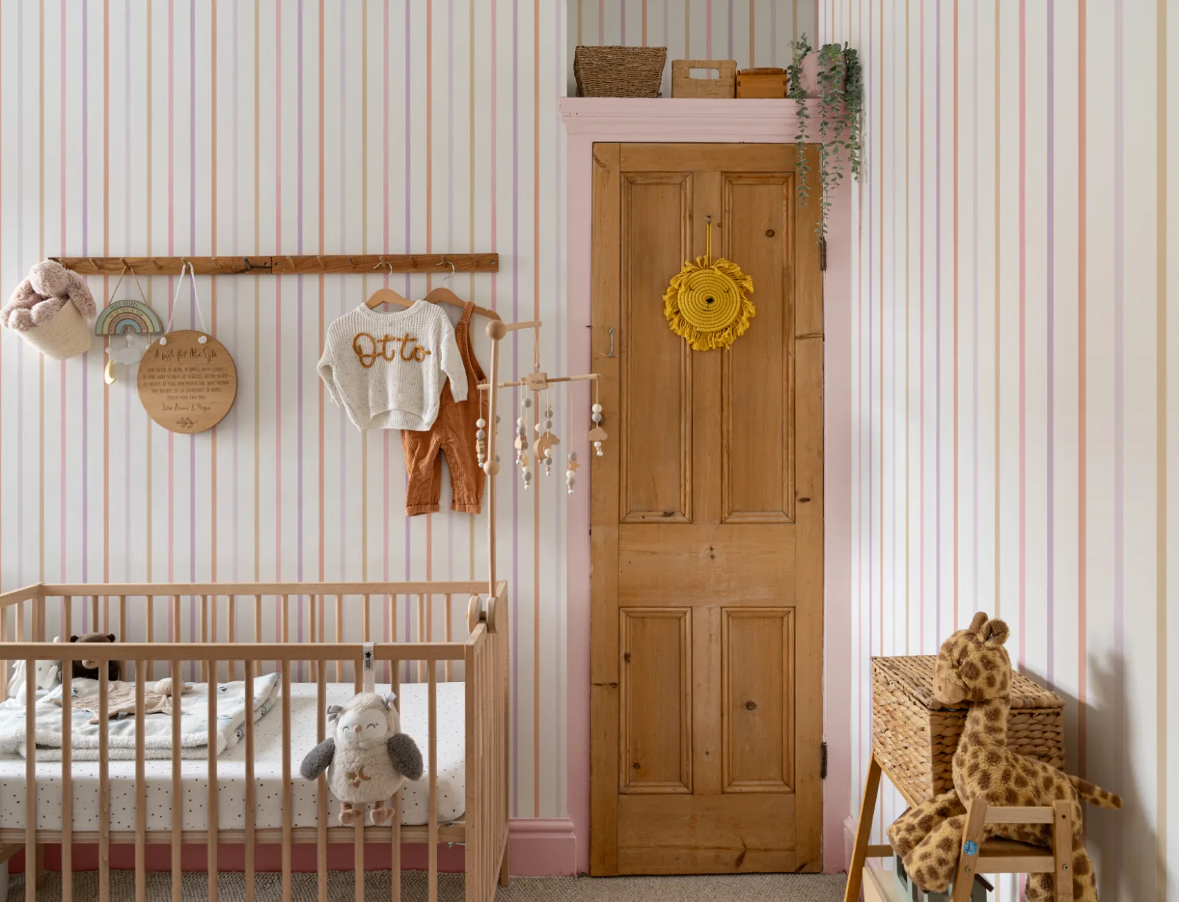Pastel Striped Minimalist Contemporary Mural For Serenity Vibes