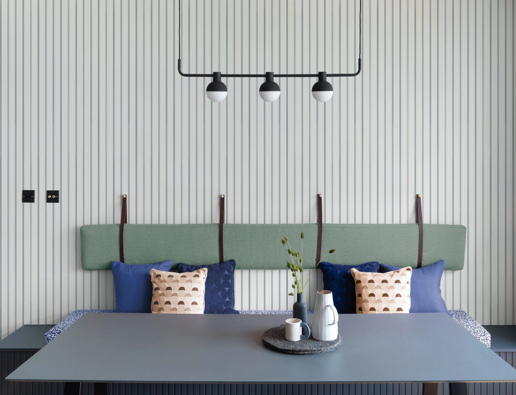 Sailor Blue Striped Pattern Contemporary Mural