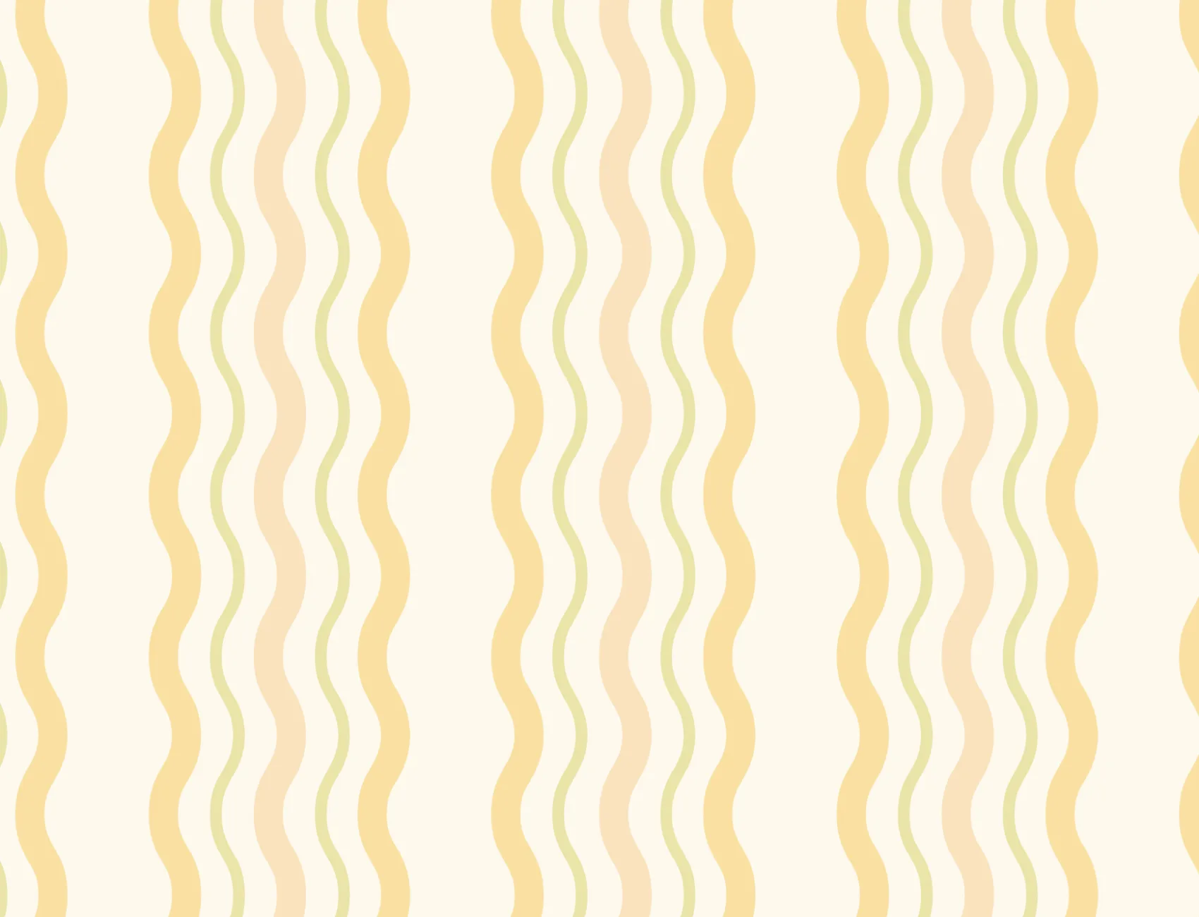 Yellow Wavy Ric Rac Striped Wallpaper
