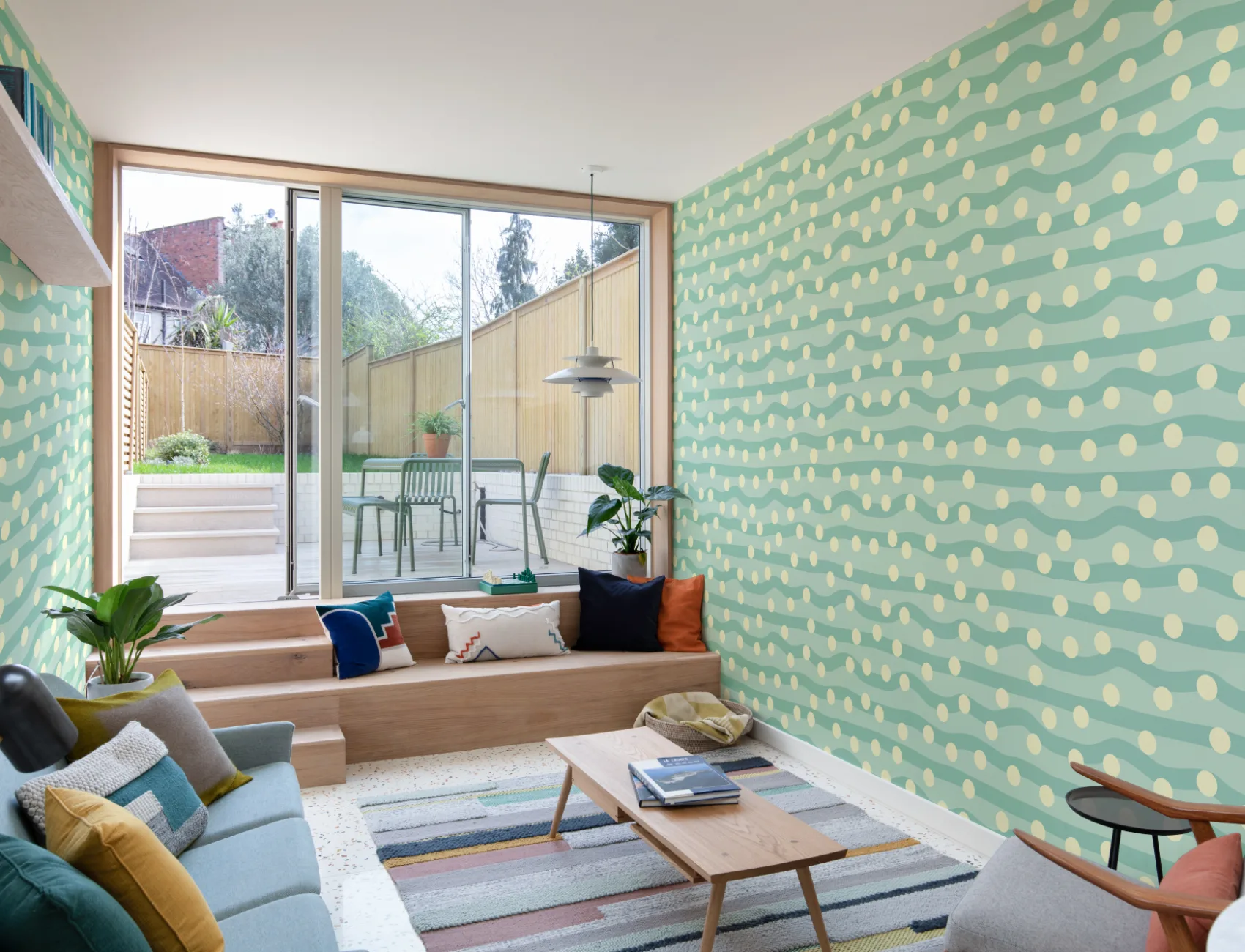 Elizabeth Olwen Polka Pop Light Green Mural