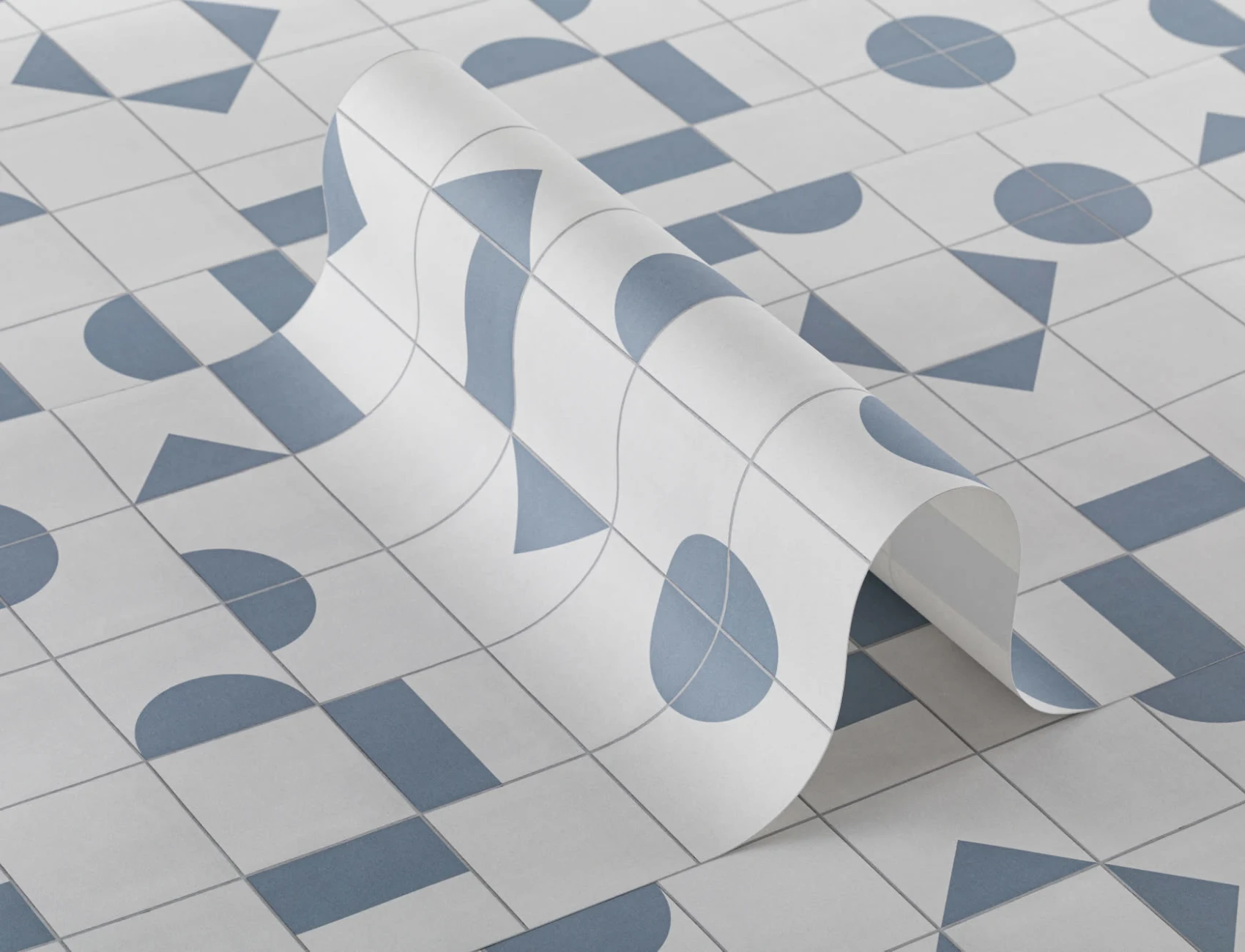 Blue Geometric Tile Wallpaper
