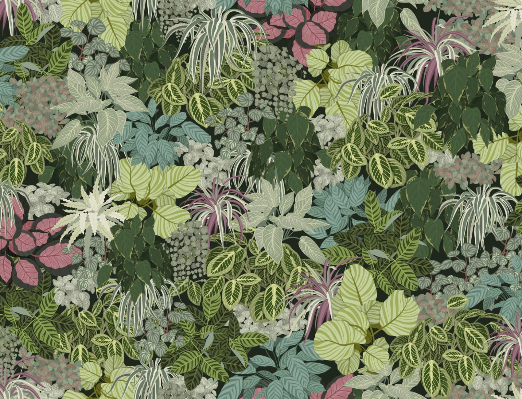 Parede viva Plantas da casa verde Papel de parede mural