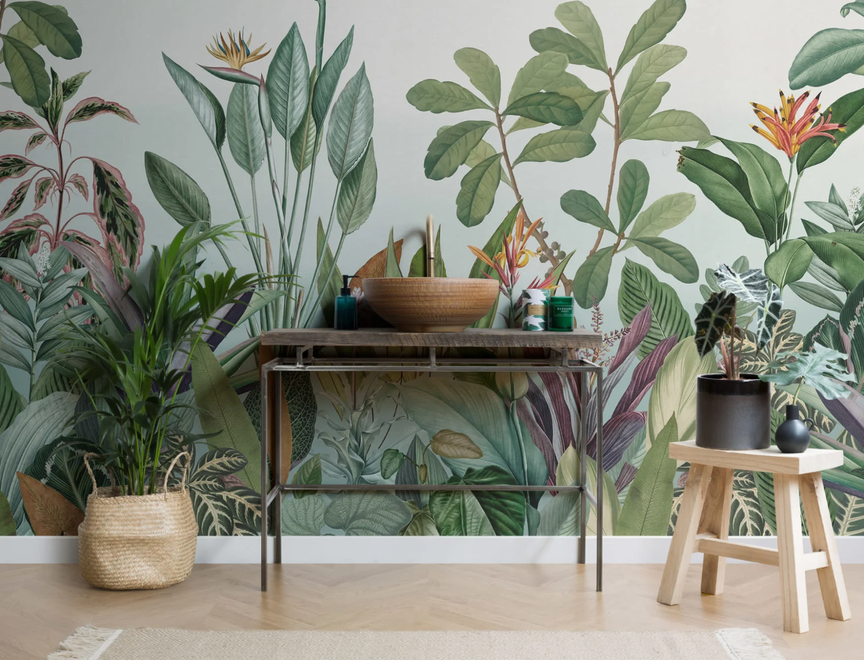 Plantas Tropicais Paisagem da Selva Papel de Parede Mural