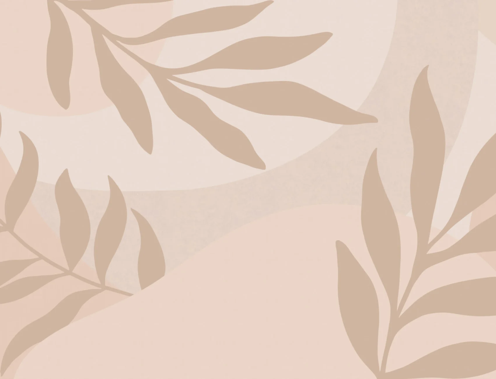 Peach and Beige Tropical Leaves Wallpaper Mural