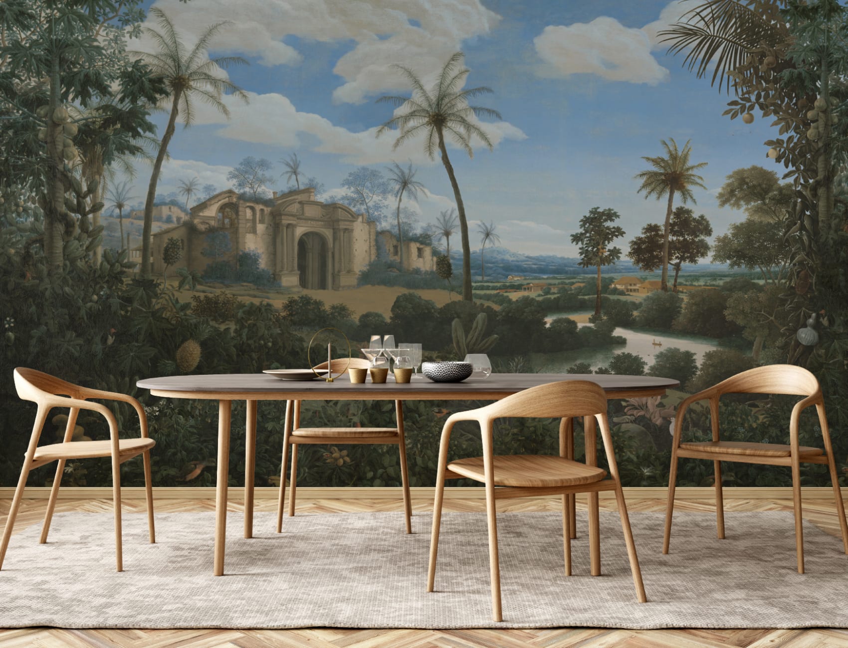 Frans Post Pittura di paesaggio Carta da parati