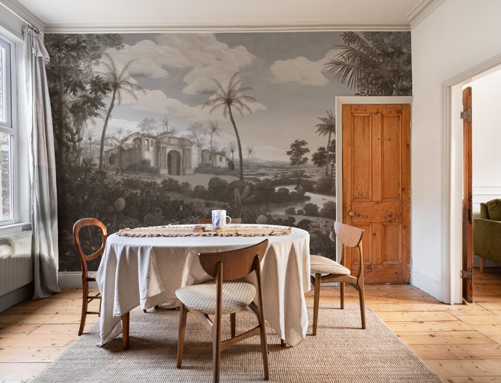 Neutral Frans Post Landscape Painting Mural