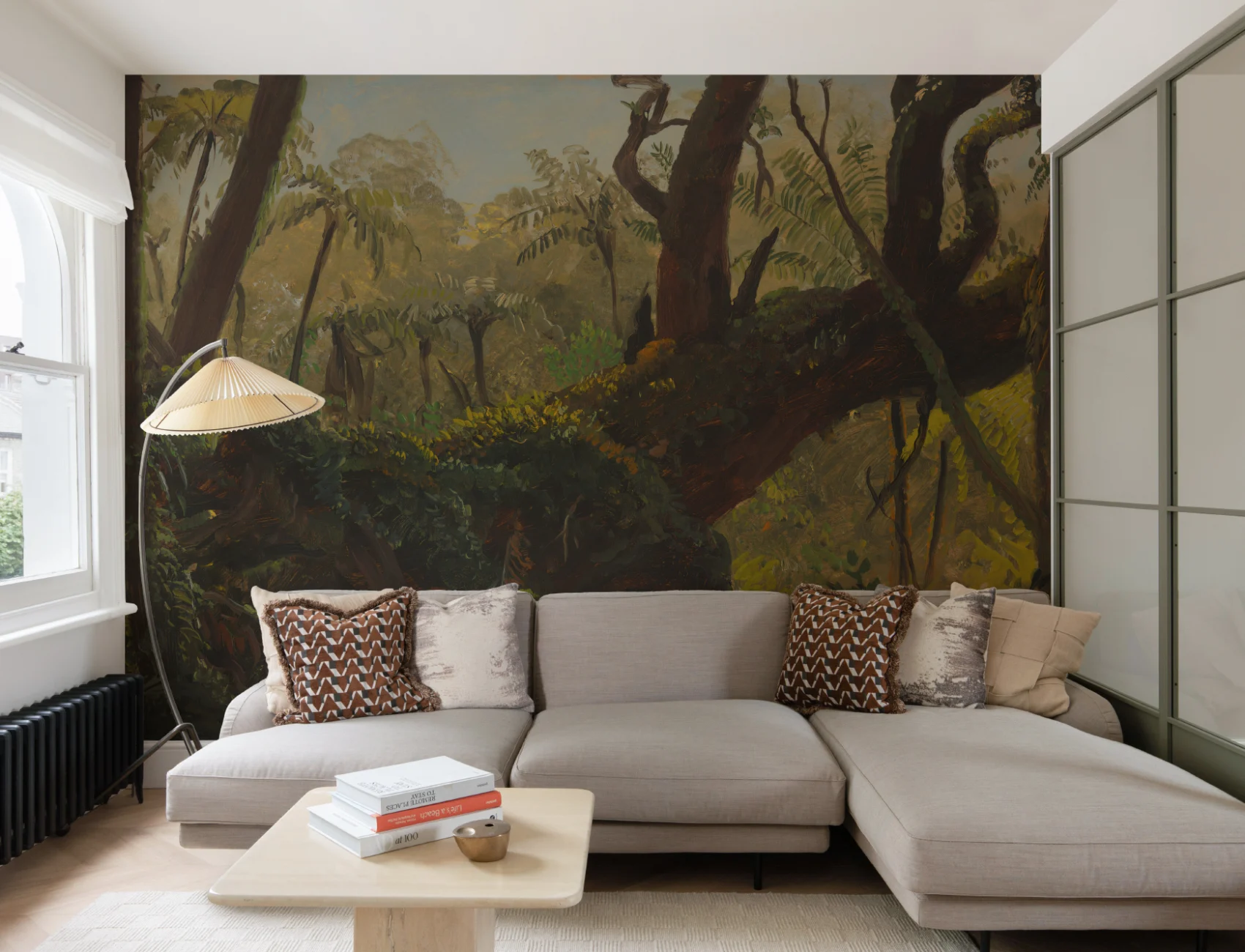 Mossy Tropische Jungle Olieverfschildering Muurschildering