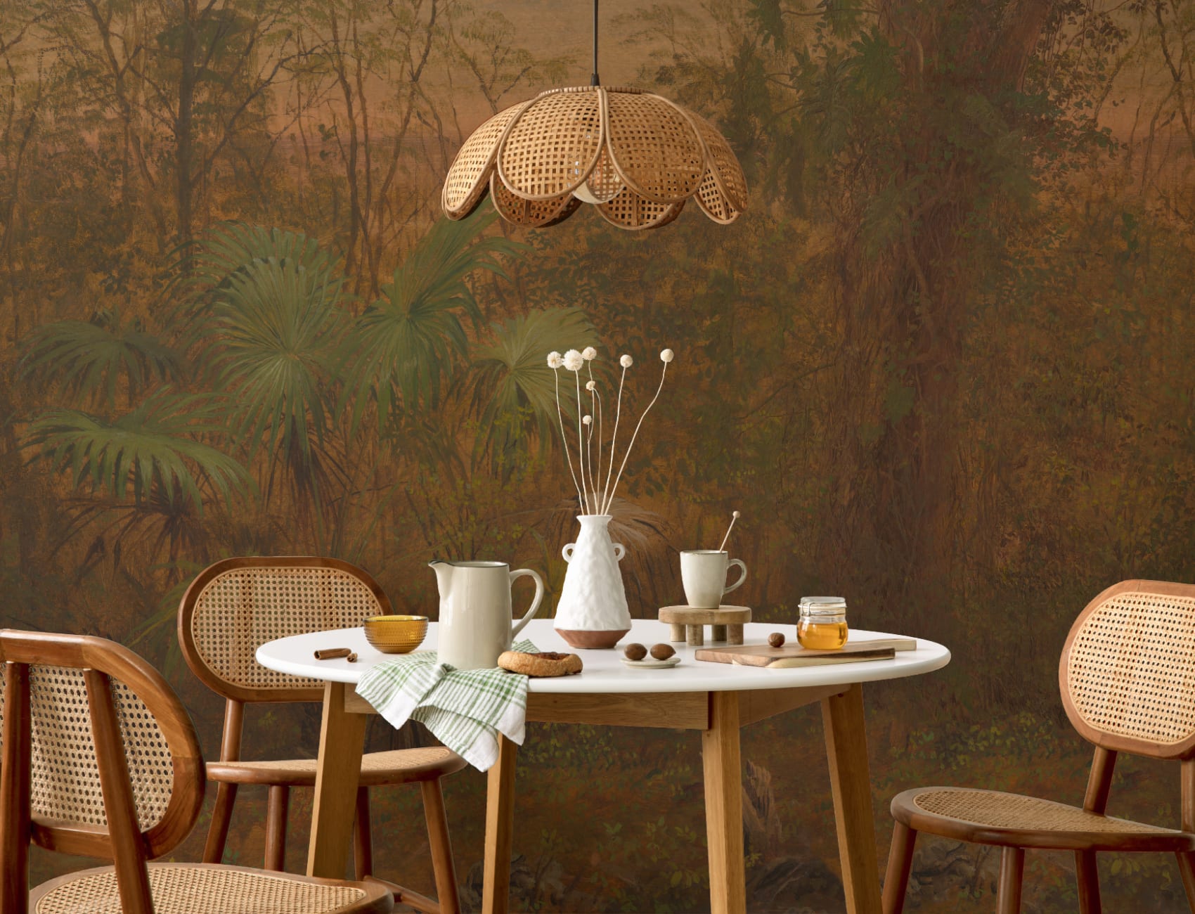 Tropical Jungle Oil Painting Mural