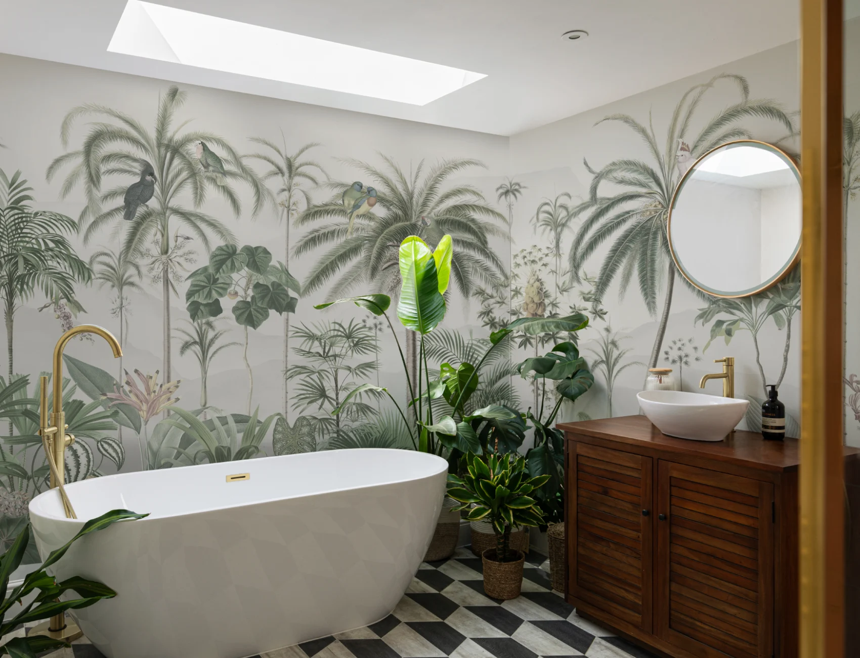 Klassisk illustrerad tropisk botanisk mural-tapeter