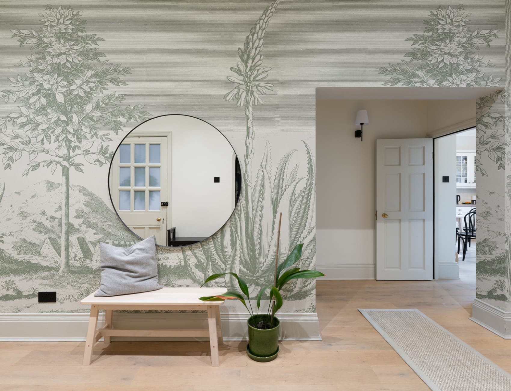 Green Aloe Vera Botanical Mural