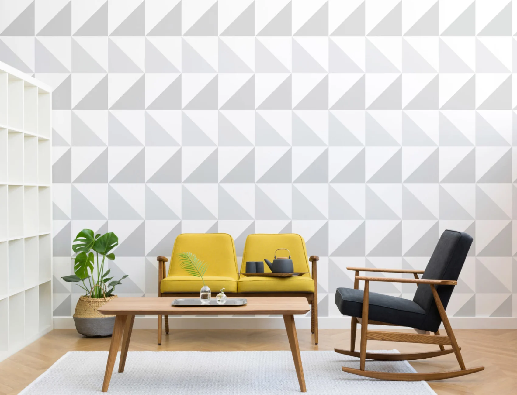 Gray Triangles Wallpaper Mural