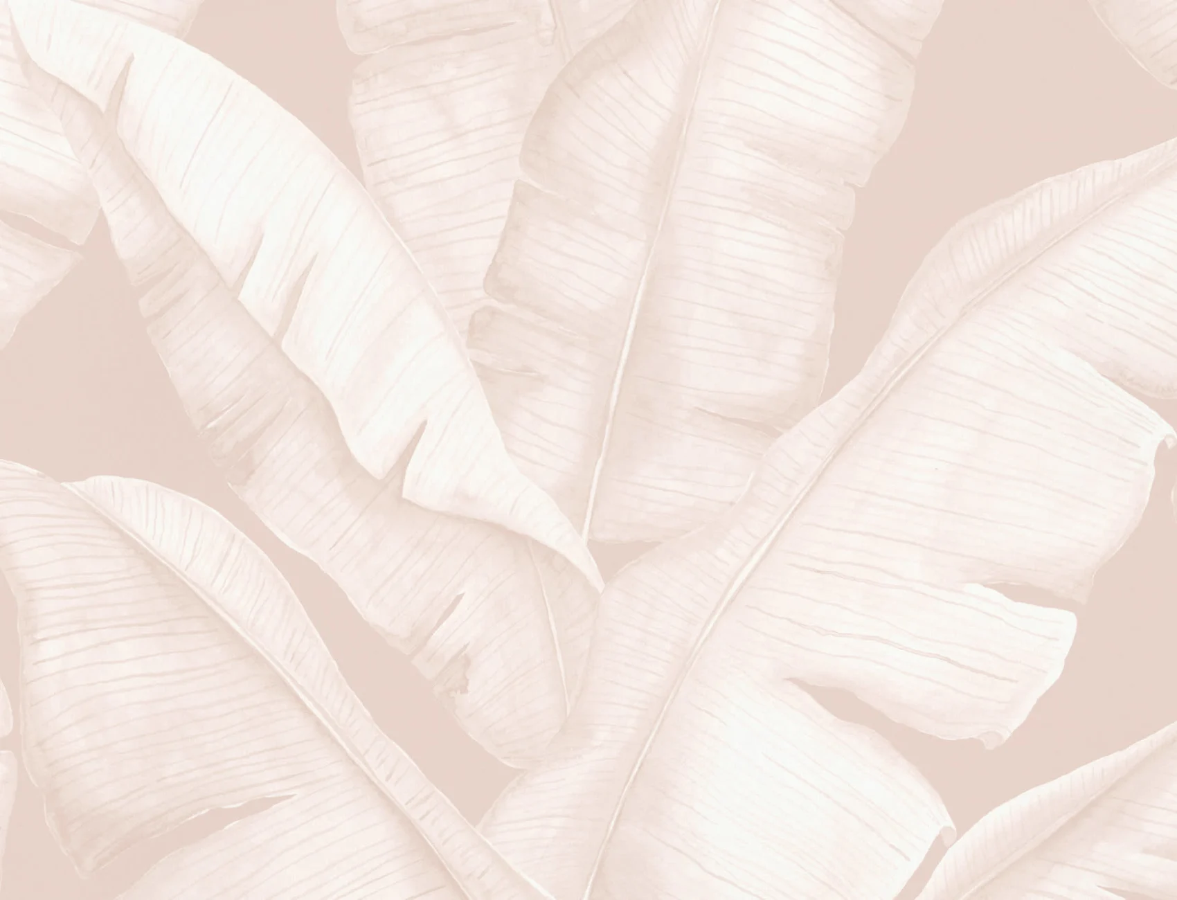 Watercolor Pink Tropical Leaves Repeat Pattern Wallpaper