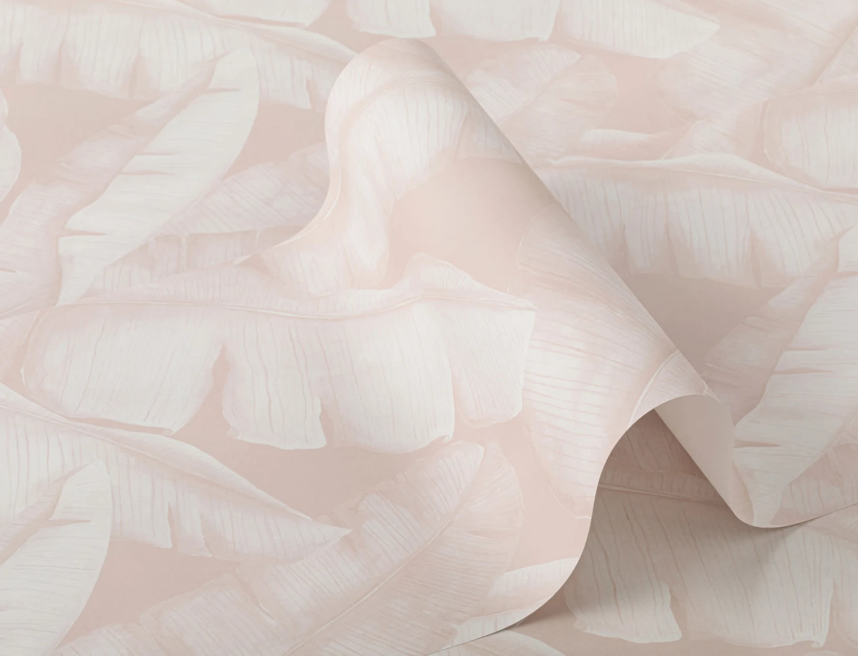Watercolor Pink Tropical Leaves Repeat Pattern Wallpaper