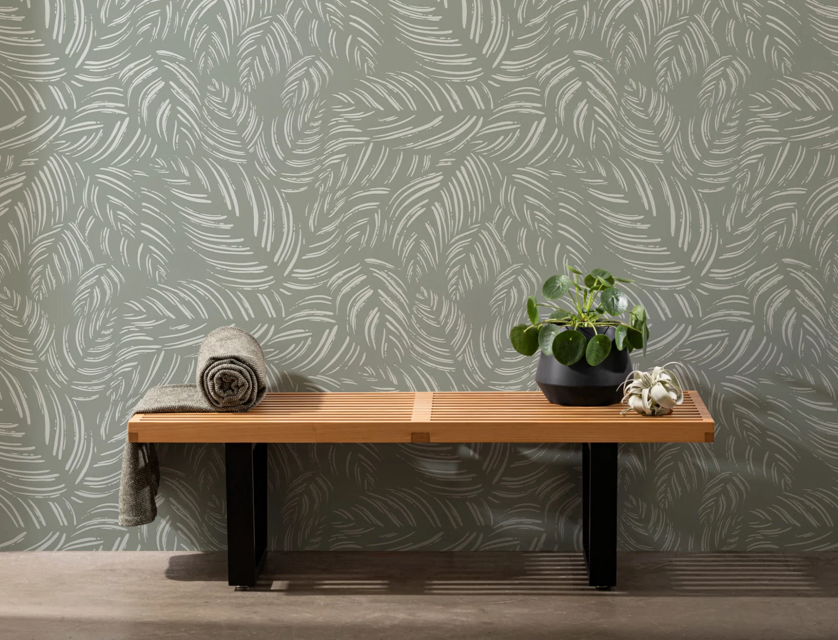 Grønt Calathea-bladmønster Fototapet