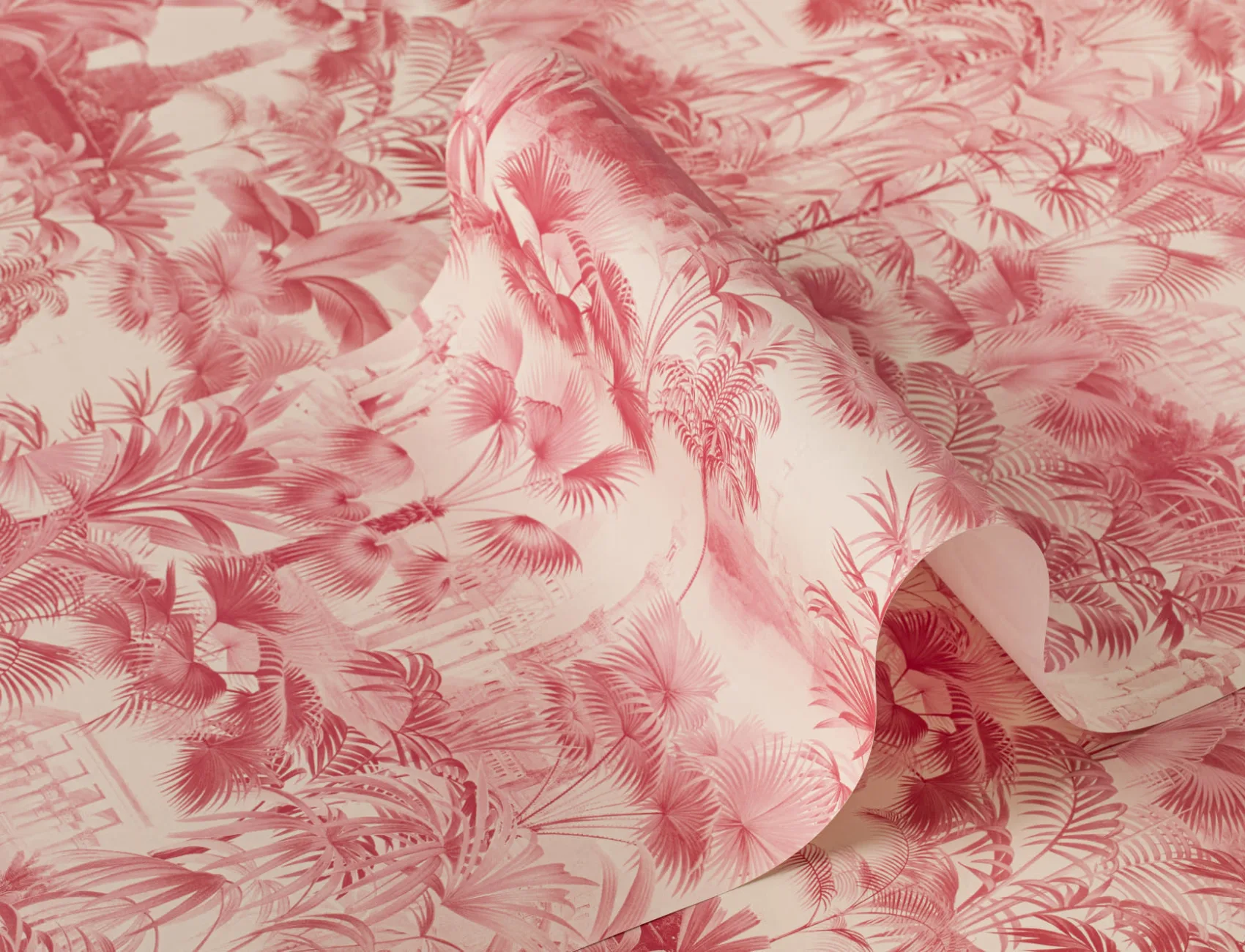 Rød Vintage Tropical Jungle Bakgrunn