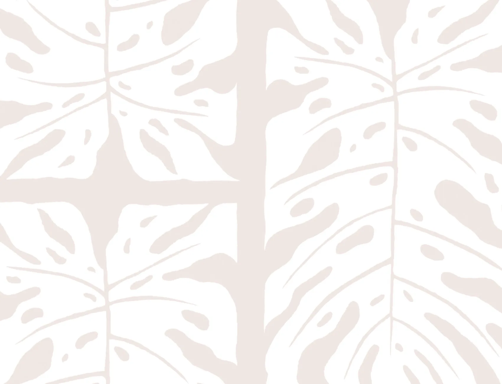 Beige Repeat Tiled Monstera Leaf Wallpaper Mural