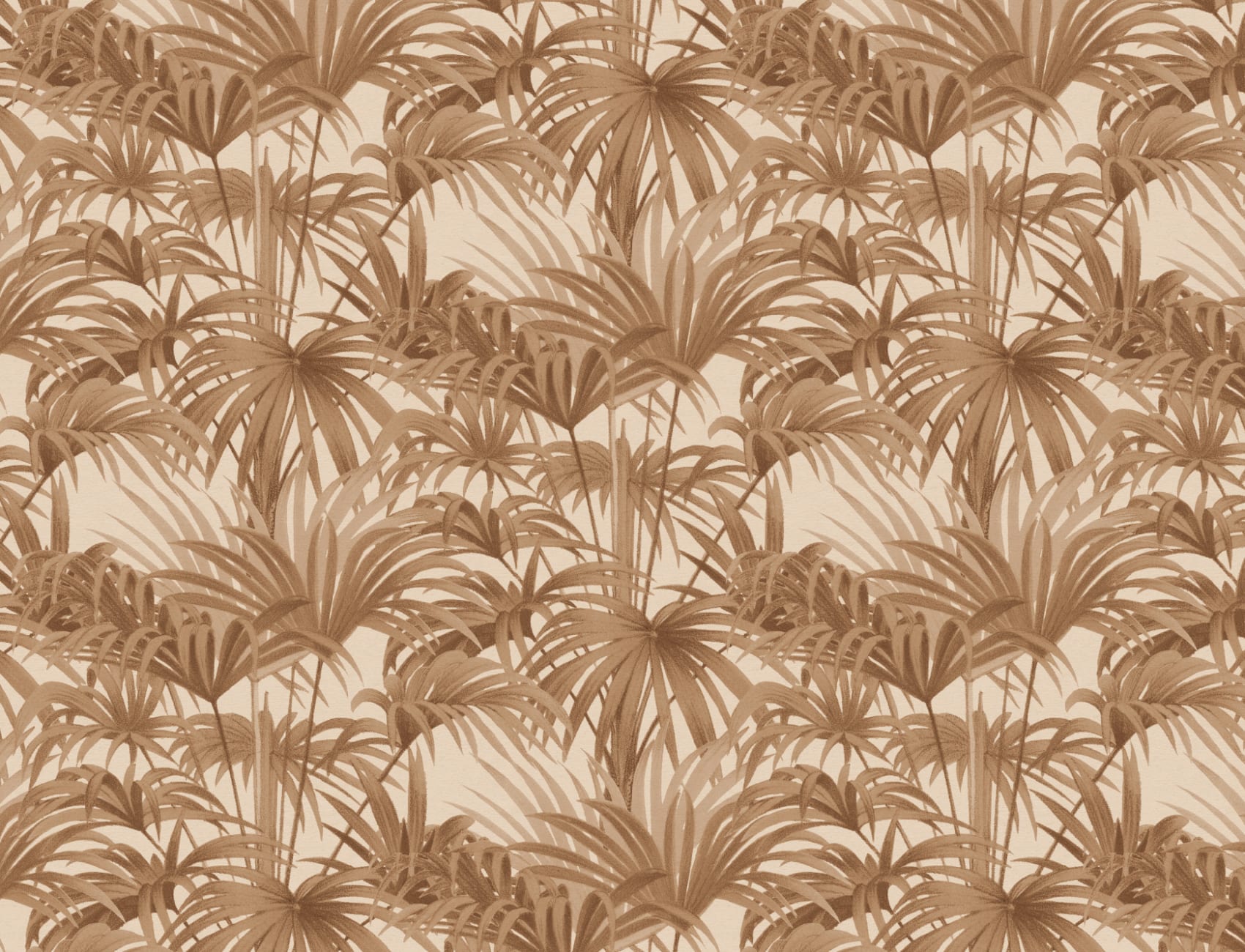 Tapet botanic Bower Brown Vintage Palm în tonuri calde de pământ