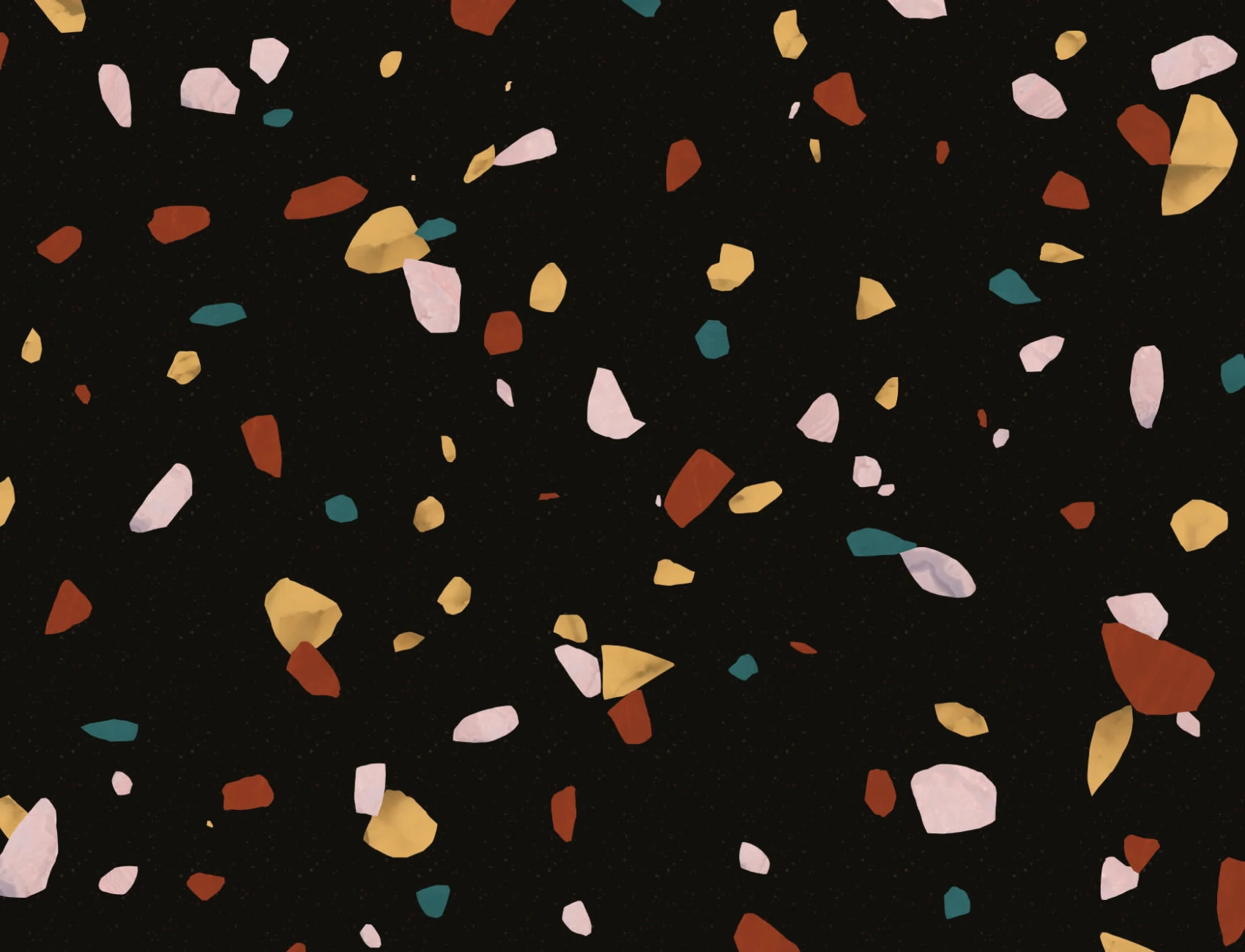 Black Marble Stone Terrazzo Print Wallpaper Mural