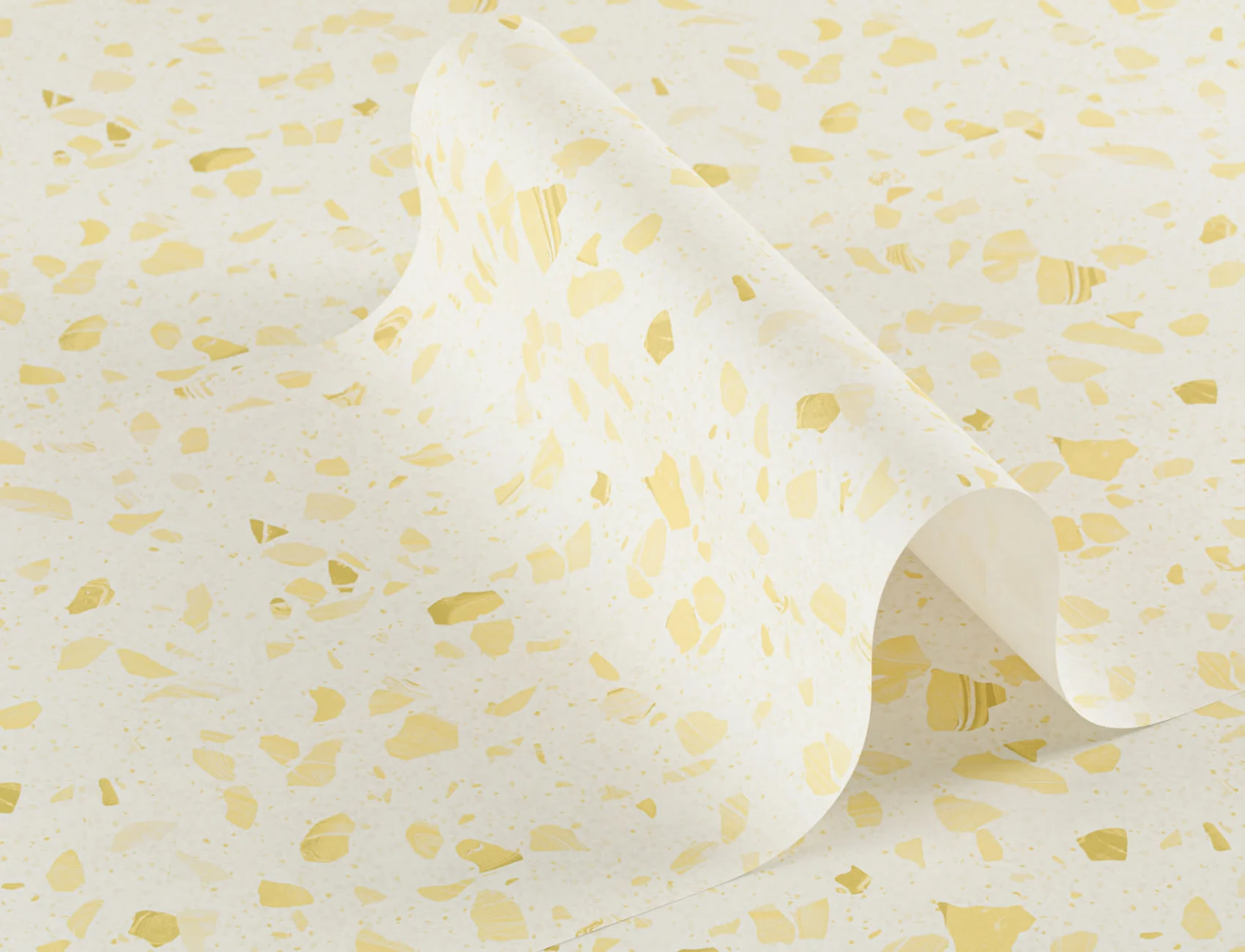 Papel de parede com padrão de repetição de terrazzo marmoreado amarelo