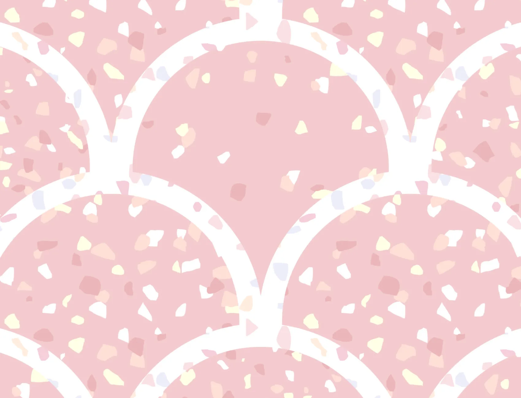 Cute Pink Terrazzo Scallop Pattern Wallpaper Mural