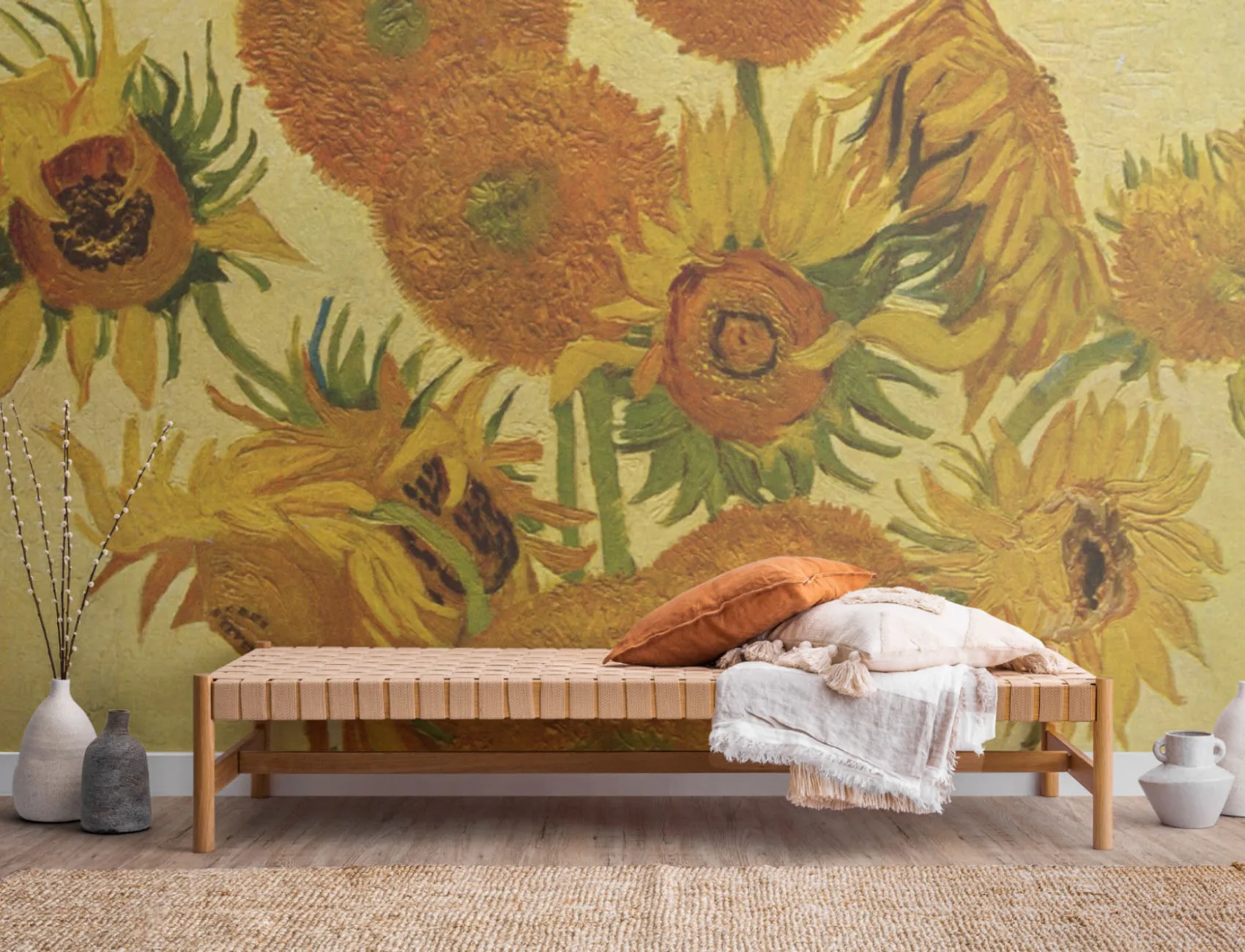 Girassóis por Van Gogh Art Wallpaper Mural