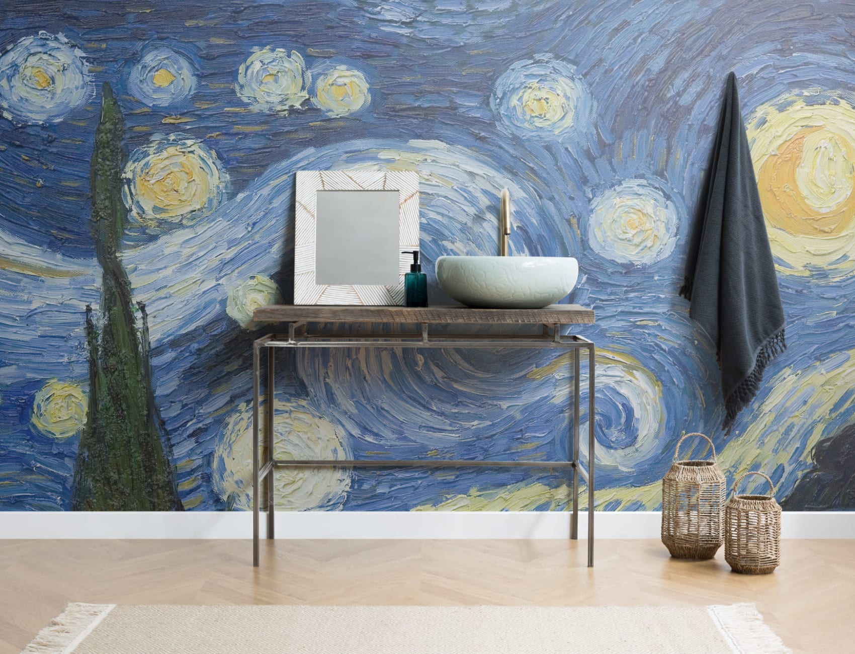 Papier Peint Panoramique Nuit Étoilée de Van Gogh
