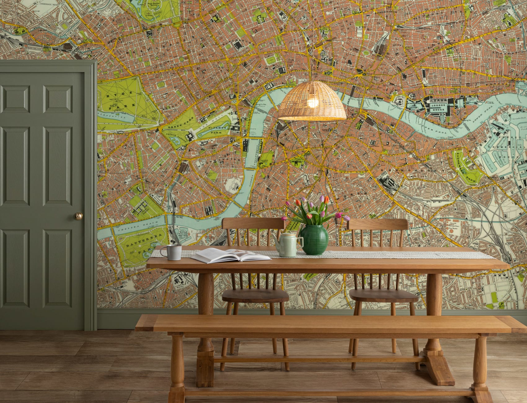 Carta da Parati Mappa Città di Londra Vintage
