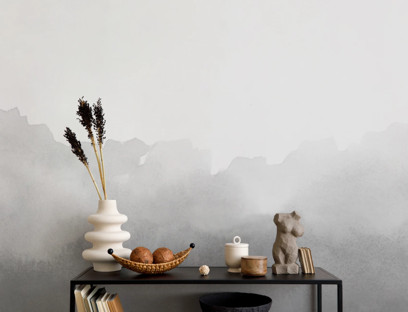 Gray Blend Watercolor Wallpaper Mural