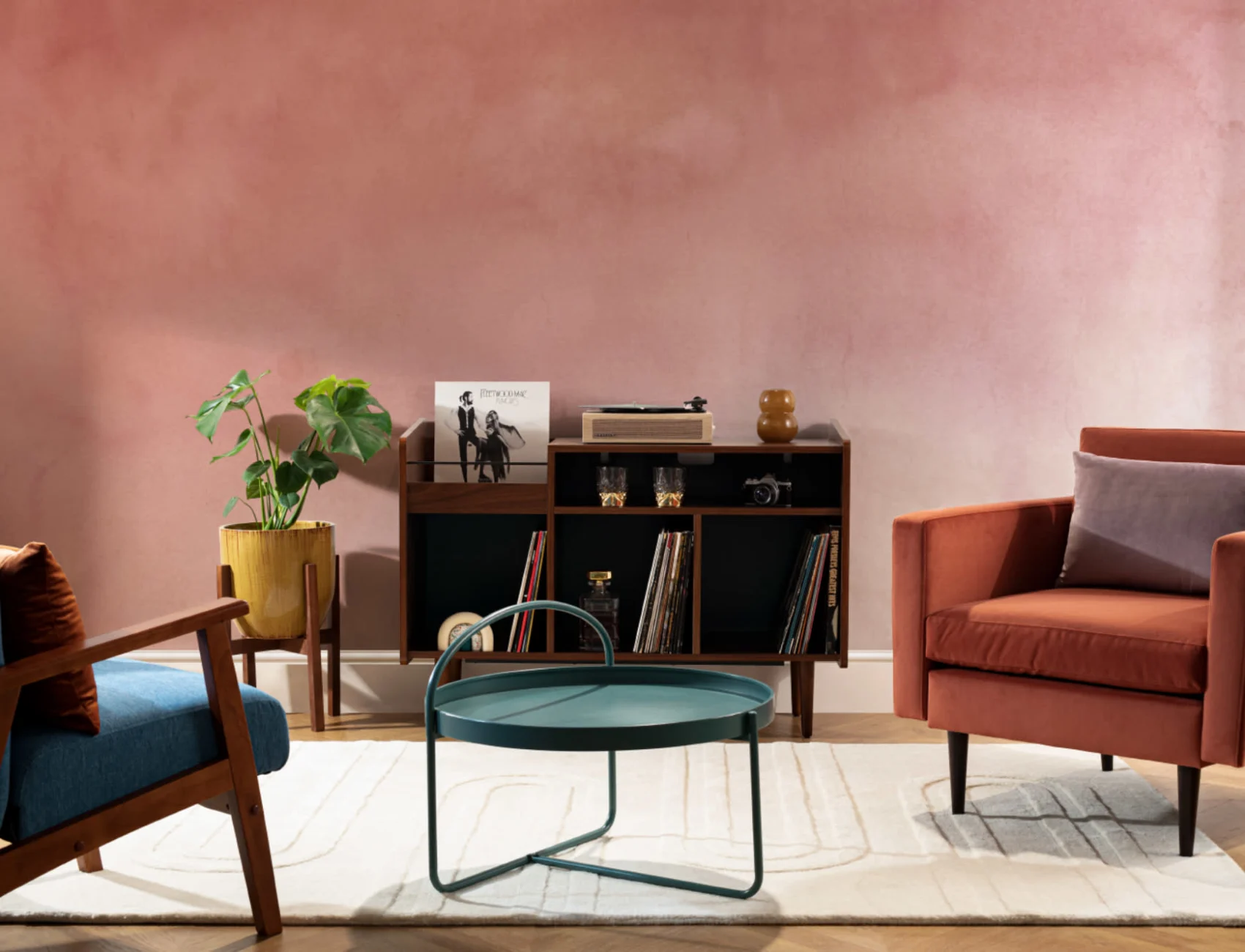 Red Grunge Watercolor Paint Wallpaper Mural