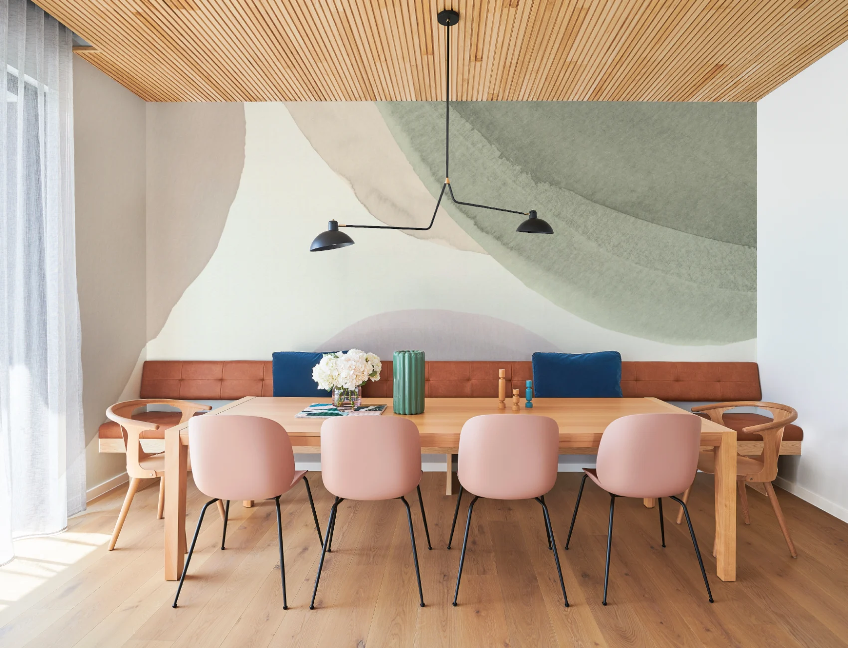 Calming Watercolour Shapes Abstract Wallpaper Mural