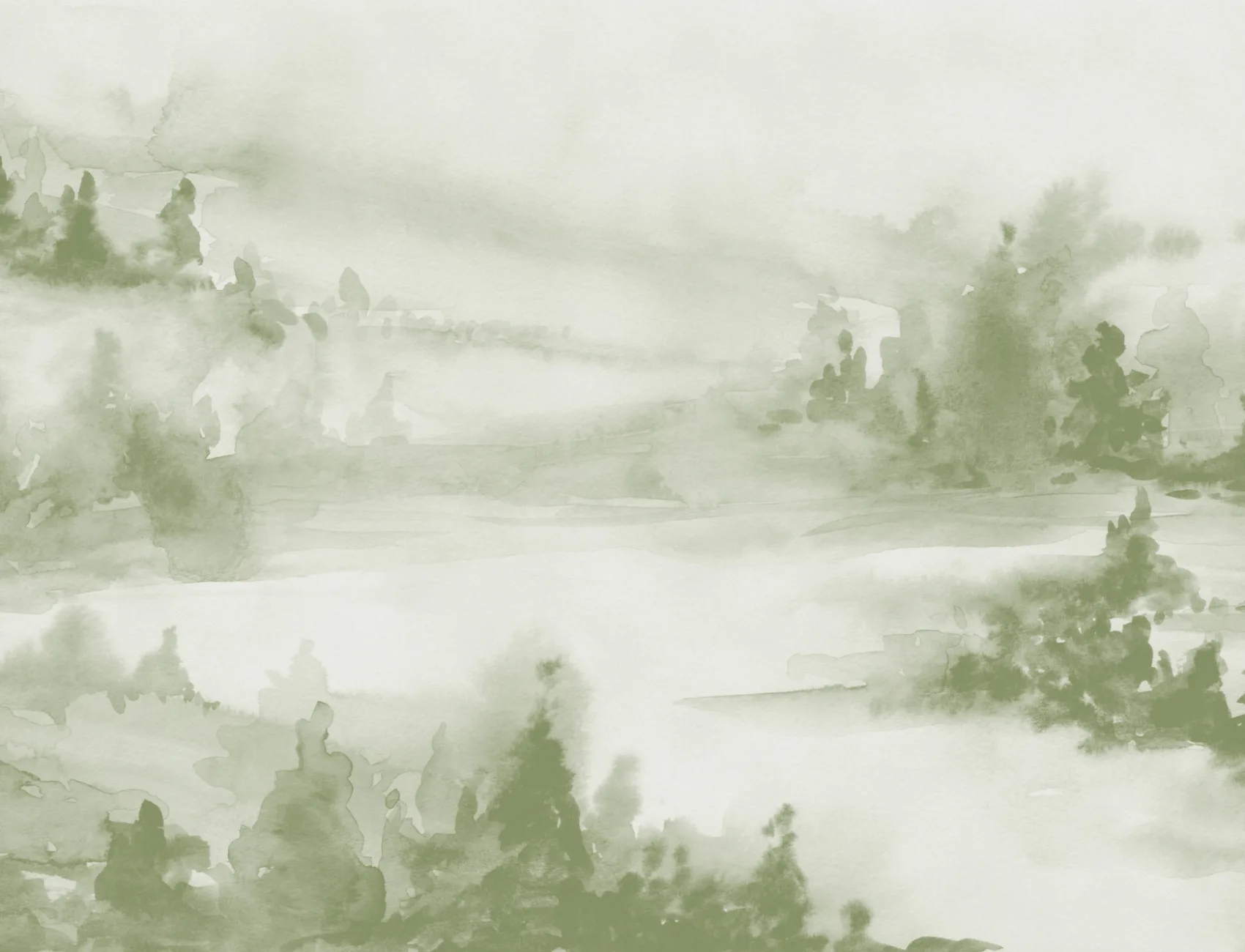Salbei Aquarell Wald Natur Fototapete