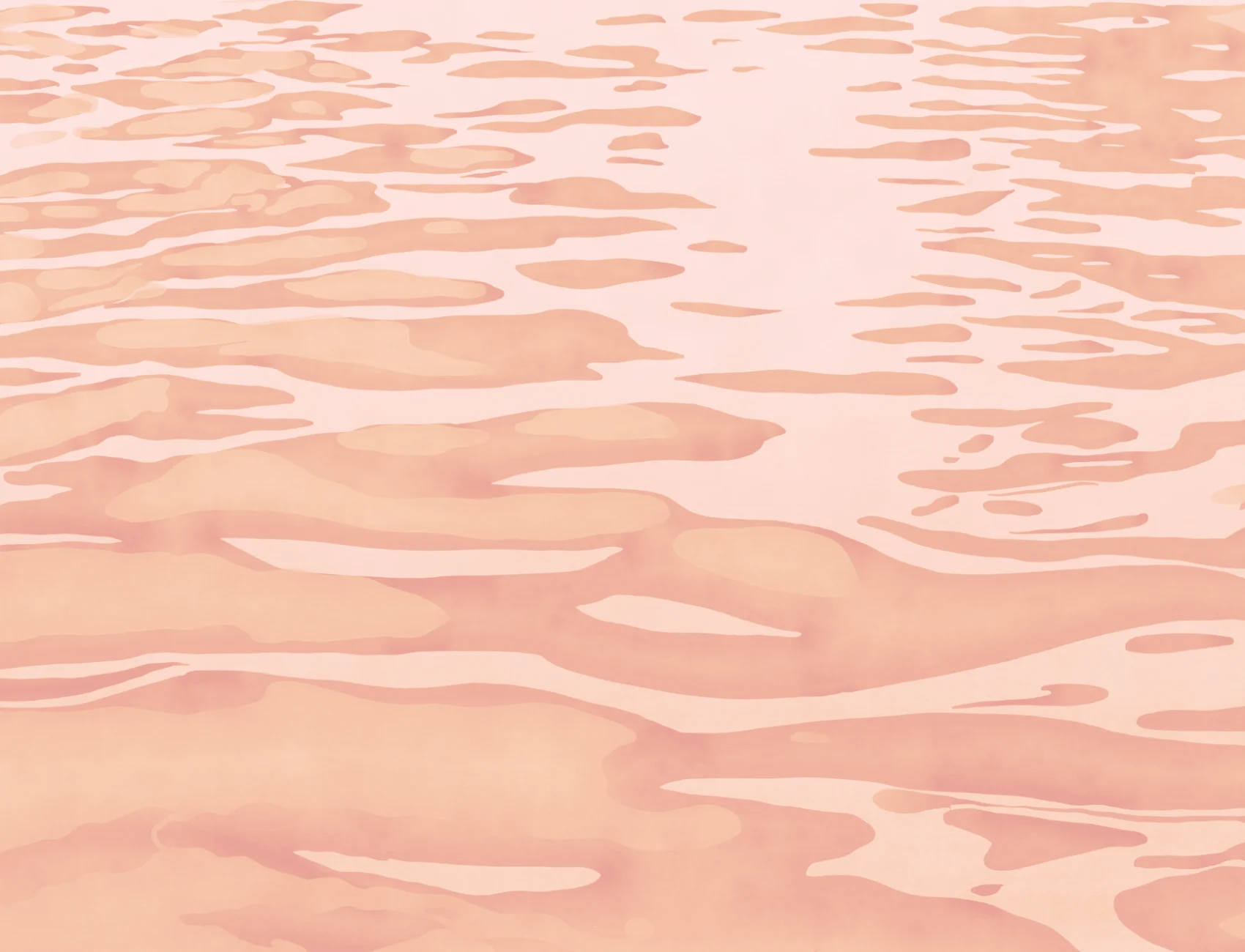 Peach Hand Painted Water Ripple Mural