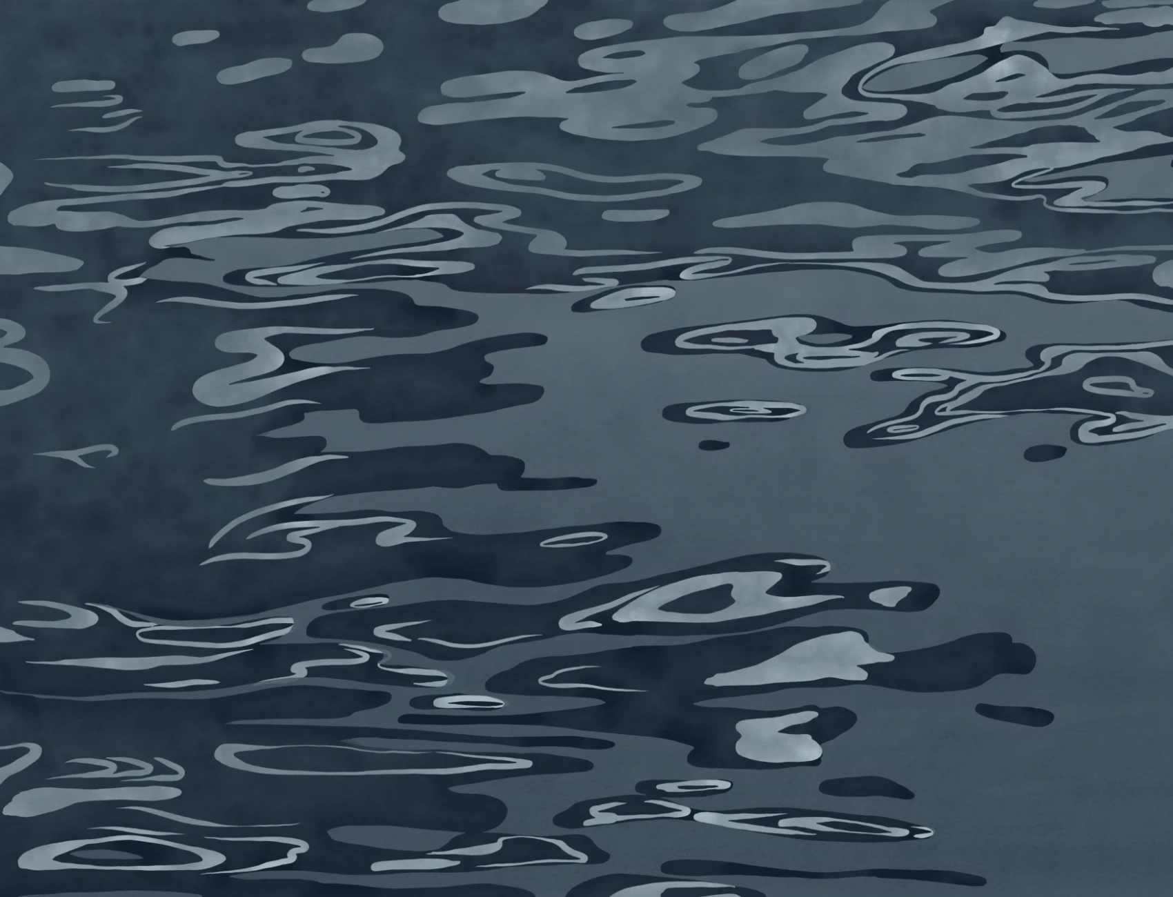 Navy Hand Painted Water Rippling Effect Mural
