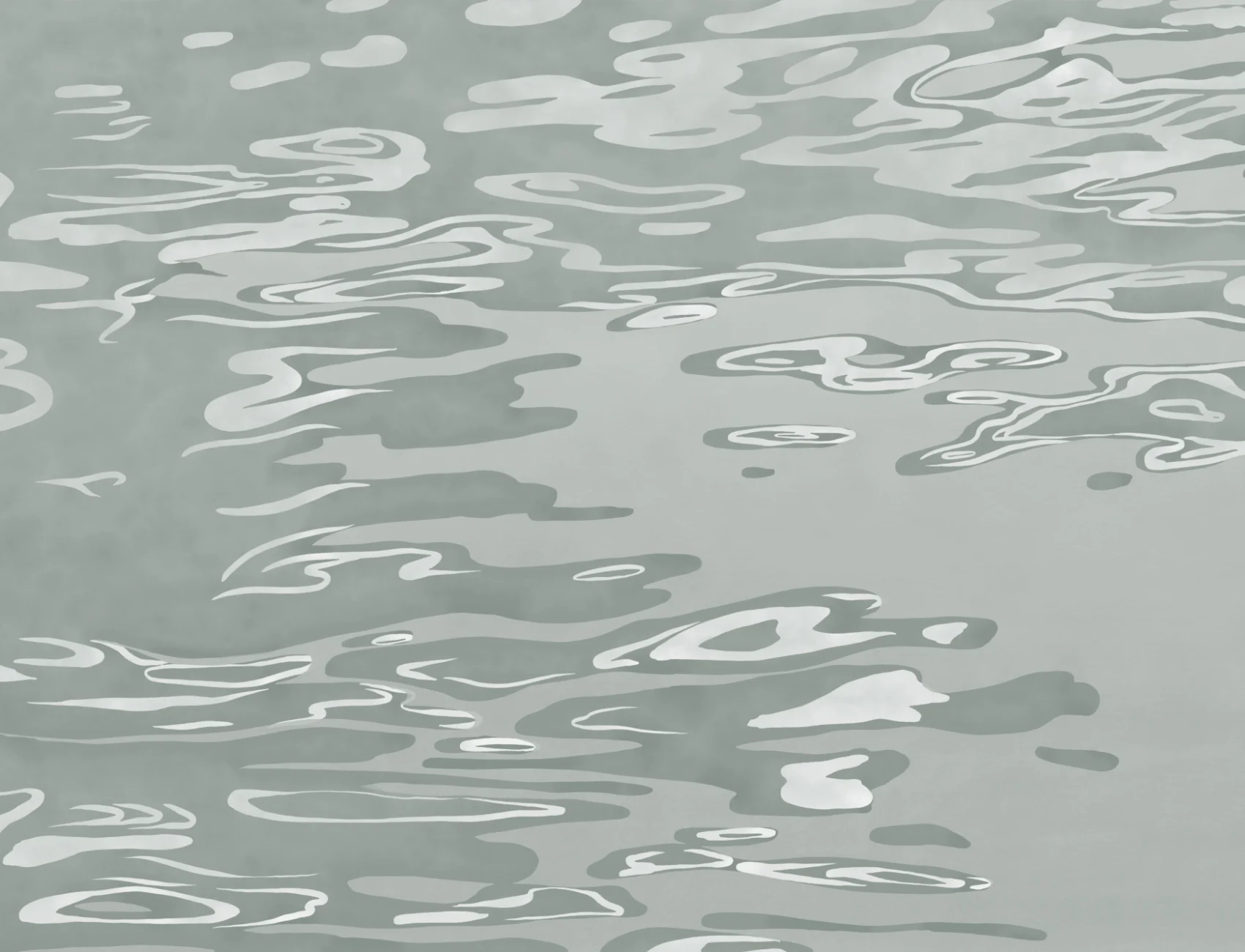 Green Hand Painted Water Rippling Effect Mural