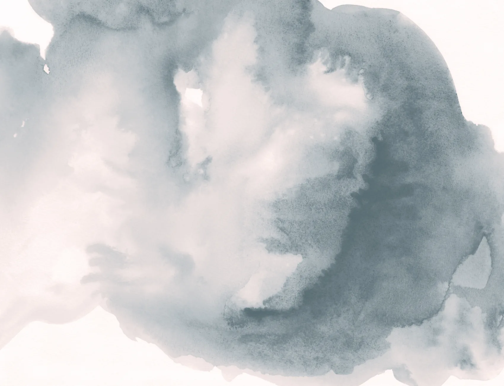 Blauwe Wolken Abstracte Aquarel Muurschildering