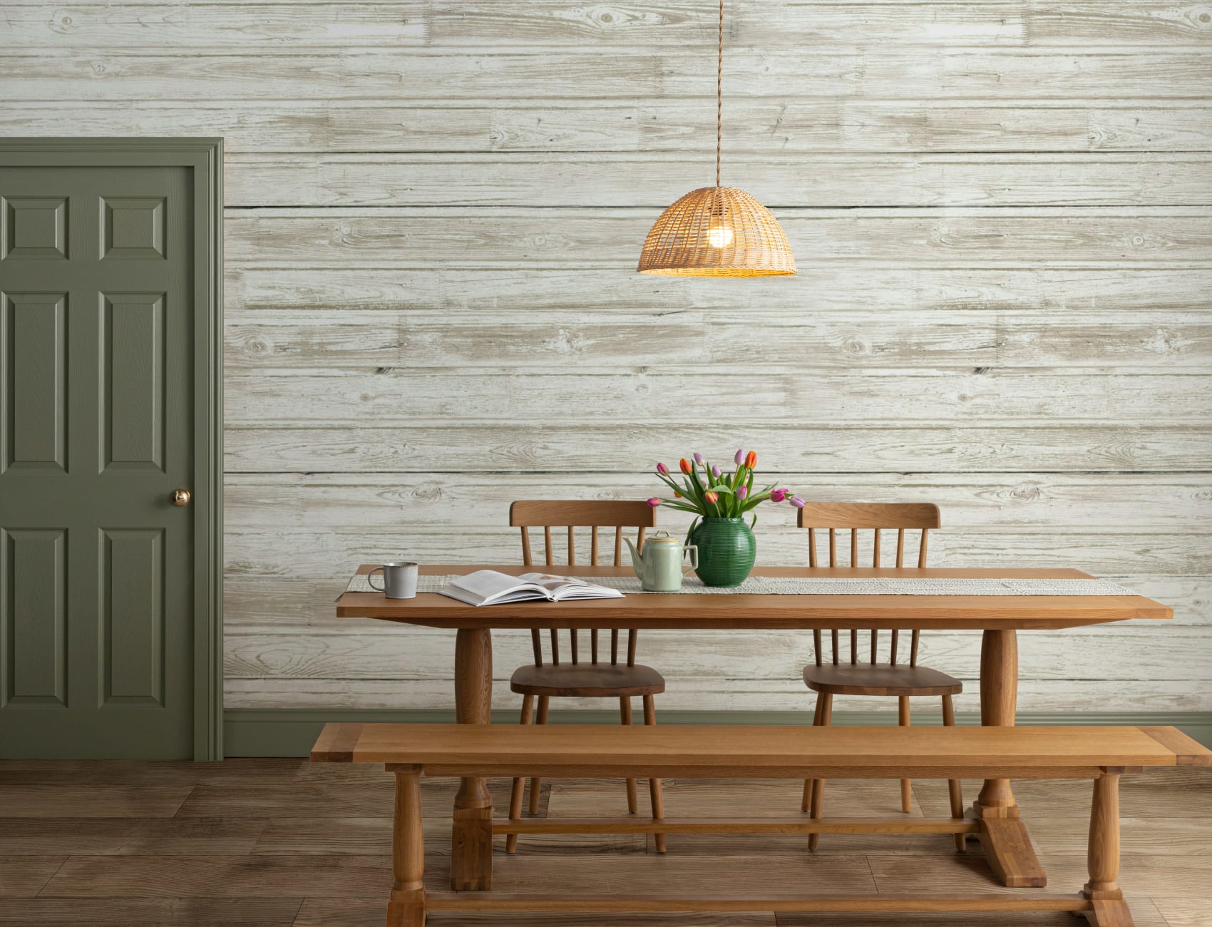 Vintage Whitewash Wallpaper Mural